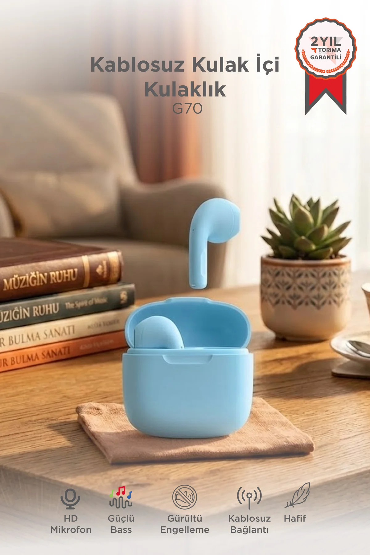 G70 Mikrofonlu Dokunmatik Kulakiçi Tws Bluetoot Kulaklık G70 Mikrofonlu Dokunmatik Kulakiçi Tws Bluetoot Kulaklık