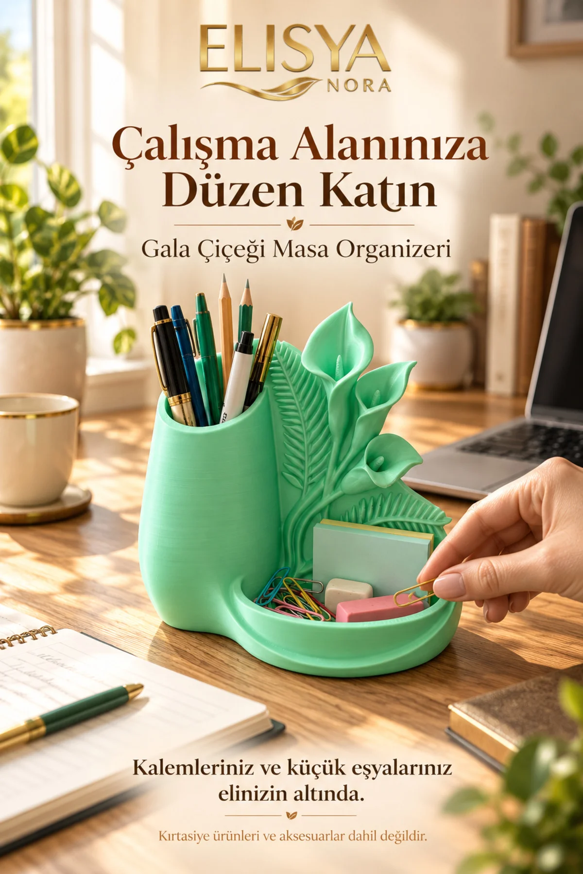 Gala Çiçeği Kalemlik Masaüstü Organizer Ofis Düzenleyici Gala Çiçeği Kalemlik Masaüstü Organizer Ofis Düzenleyici - Görsel 2