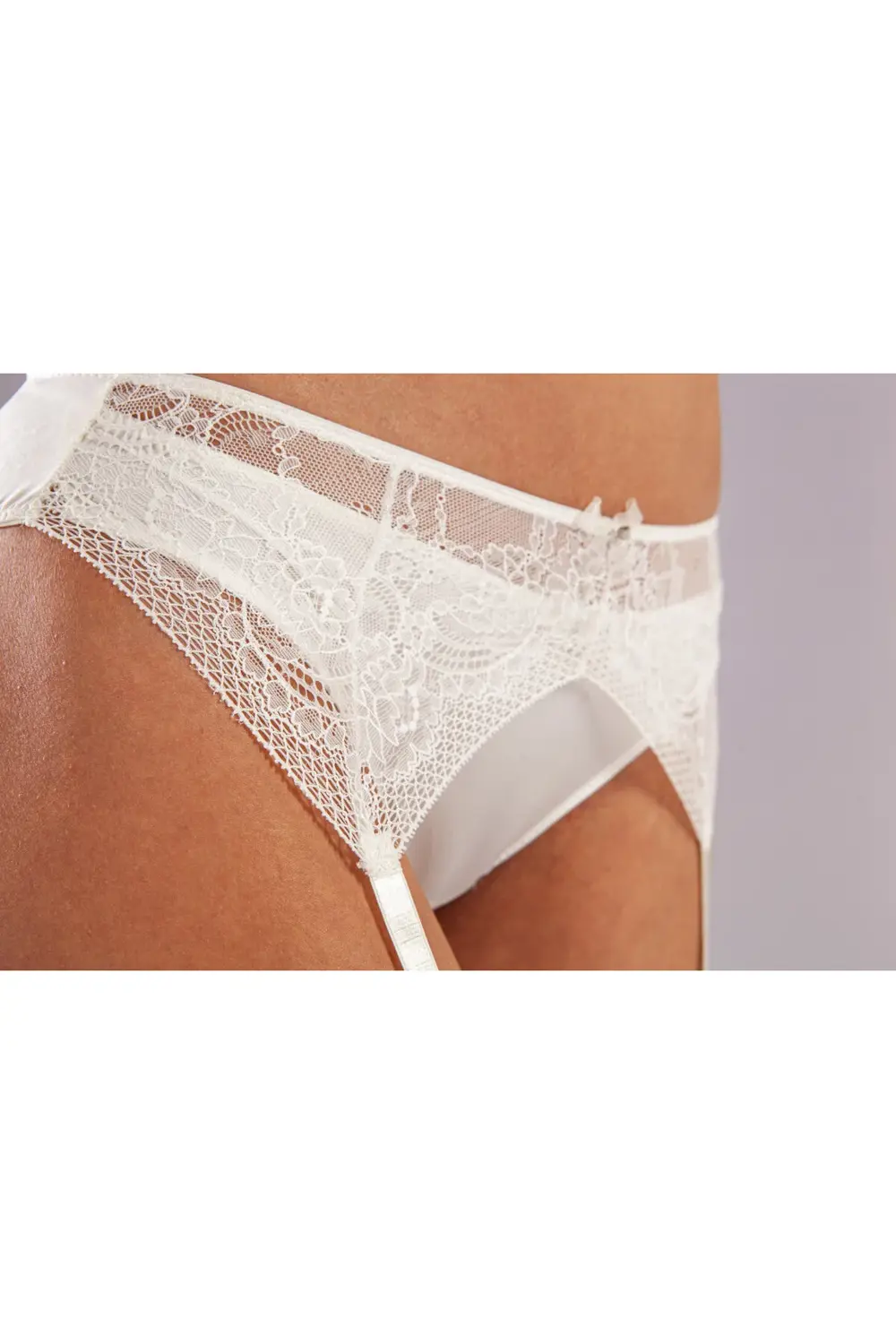 Pilelistore Gala Lace Garter Belt, Kadın Dantelli Ekru Jartiyer