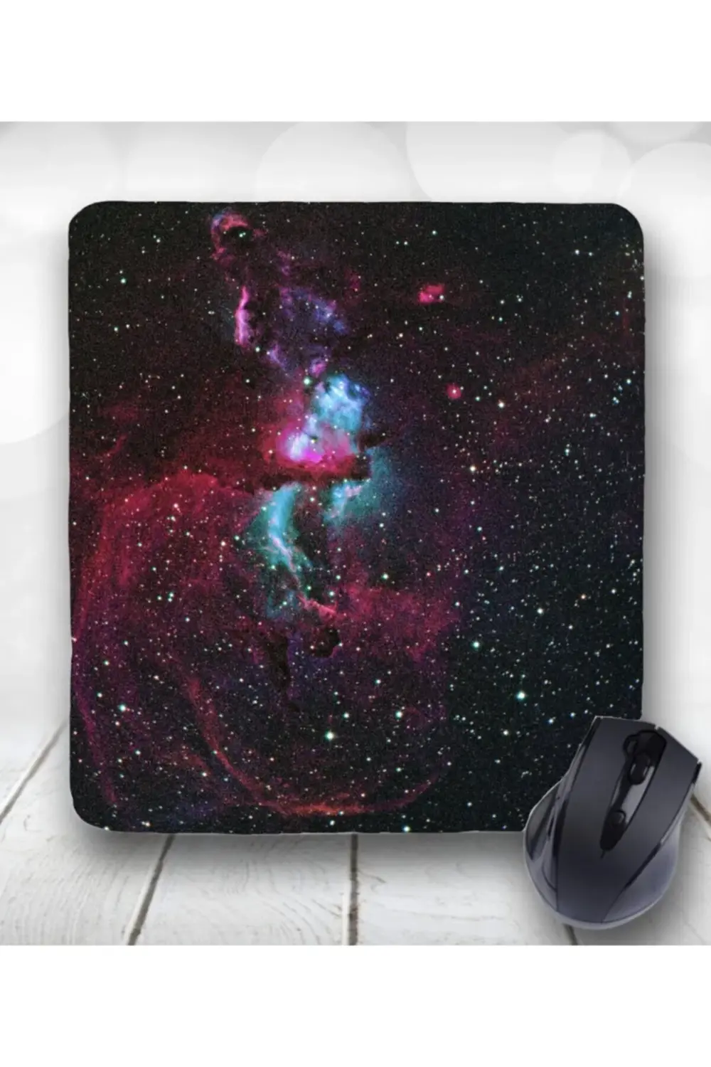 Galaksi Baskılı Kare Bilek Destekli Mouse Pad