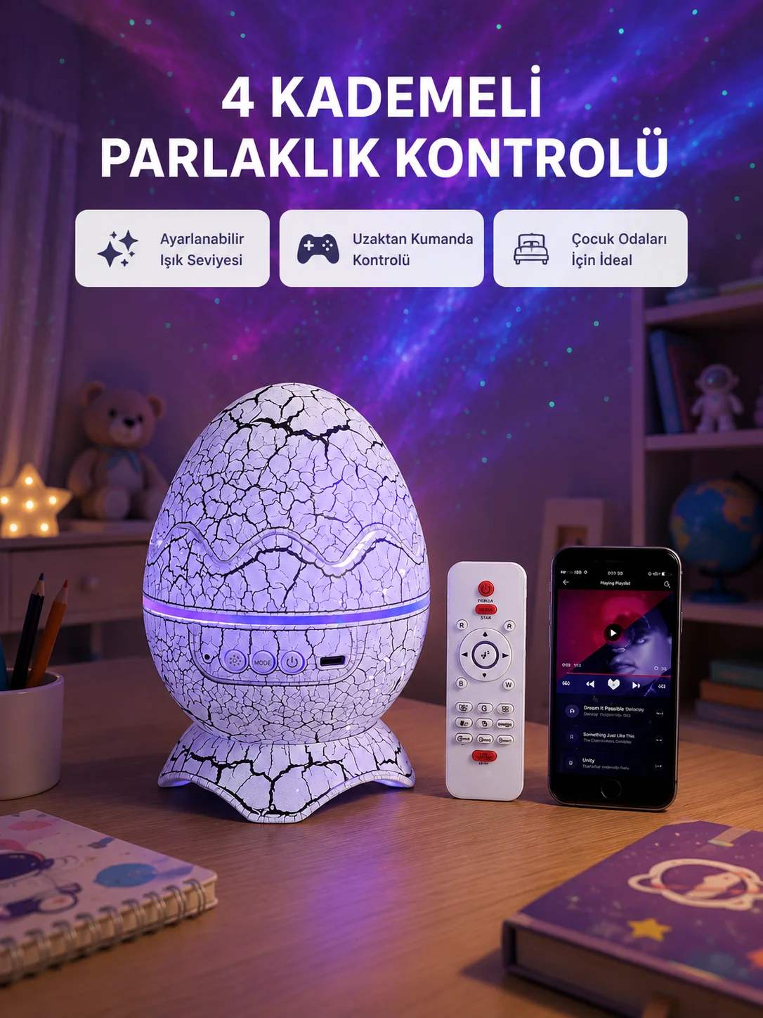 Galaksi Efektli Dinozor Yumurta Projektör – Yüksek Çözünürlüklü Galaksi Efektli Dinozor Yumurta Projektör – Yüksek Çözünürlüklü