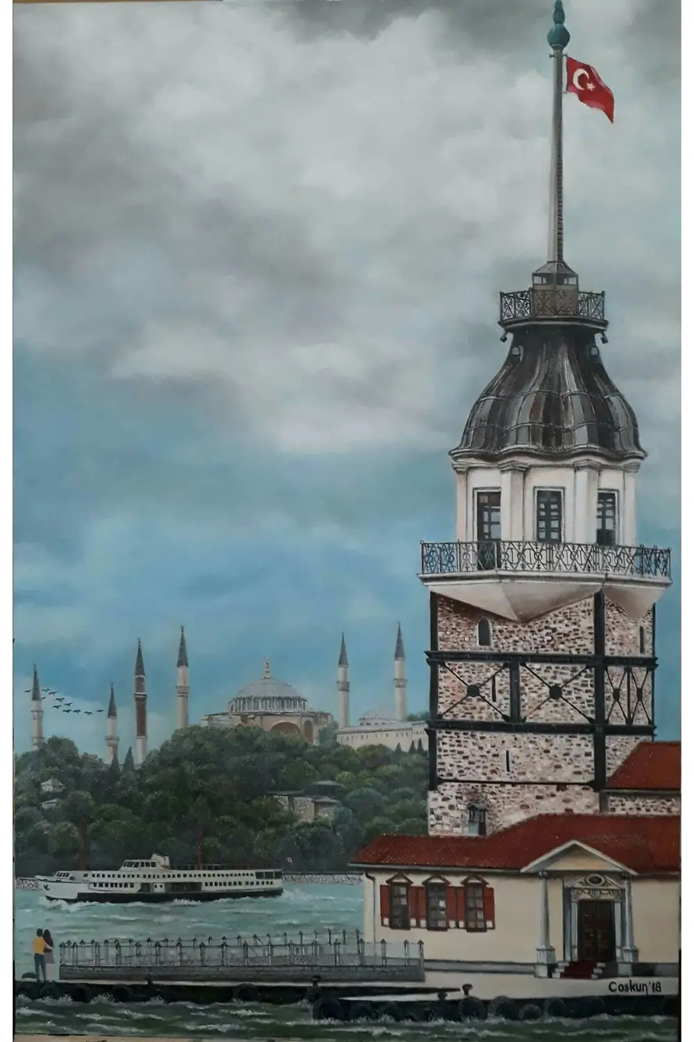 Galata Kulesi Tasarımlı Ahşap Poster Galata Kulesi Tasarımlı Ahşap Poster