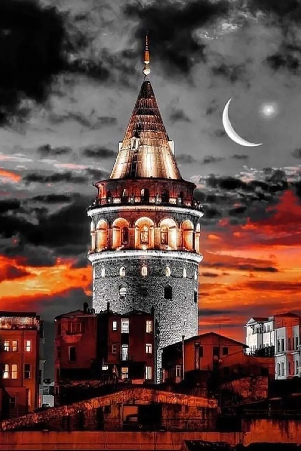 Galata Kulesi Tasarımlı Ahşap Poster
