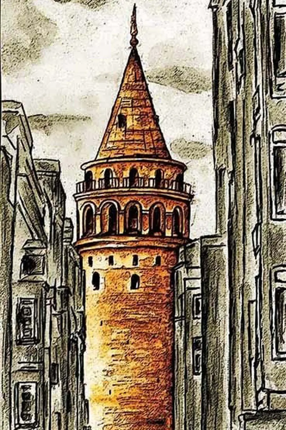 Galata Kulesi Tasarımlı Ahşap Poster