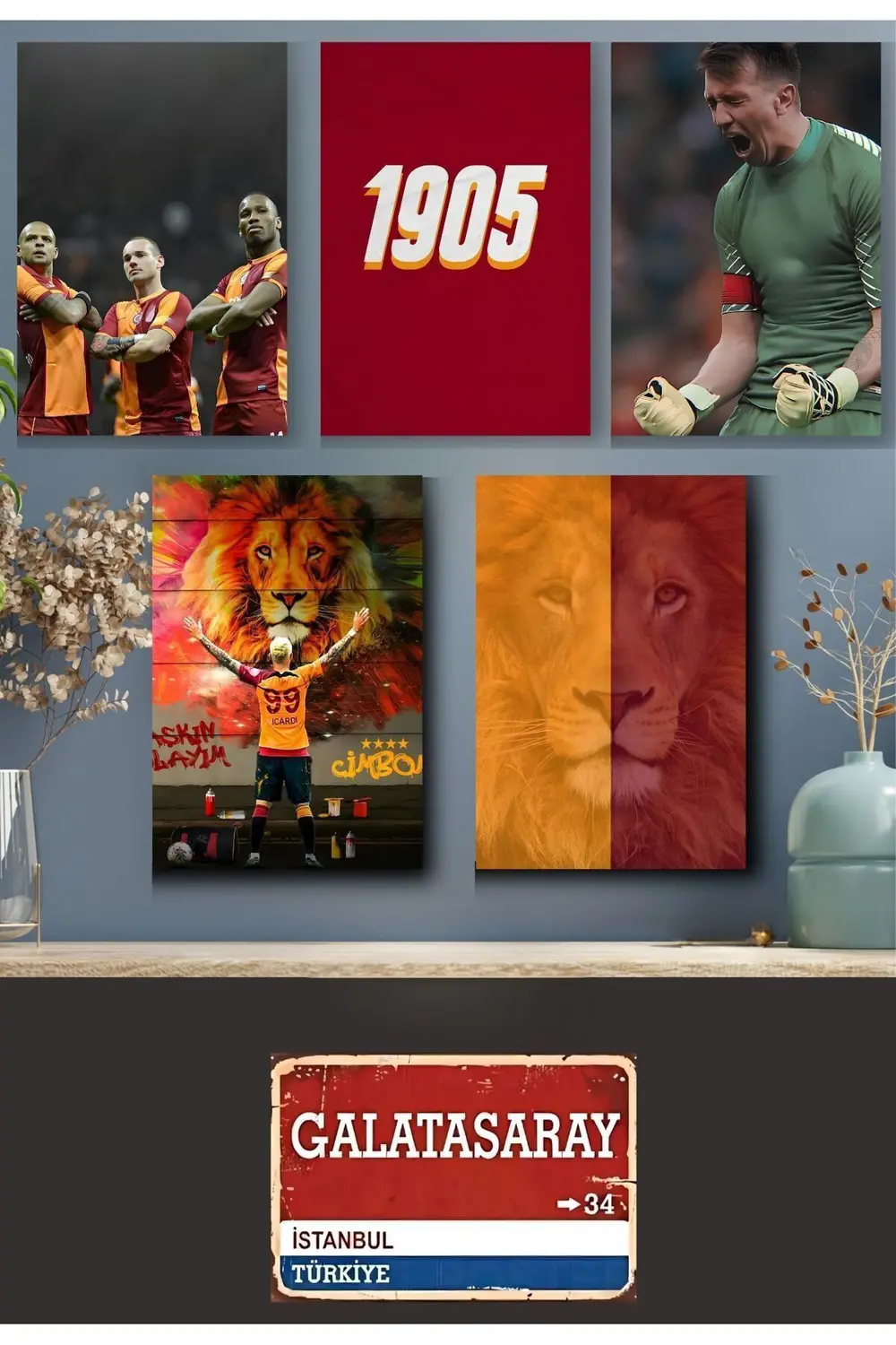 Galatasaray' Ahşap Poster Altılı Set 1'Adet (20*30cm) Tabela+ 5'A Fiyatı, Yorumları ve Özellikleri