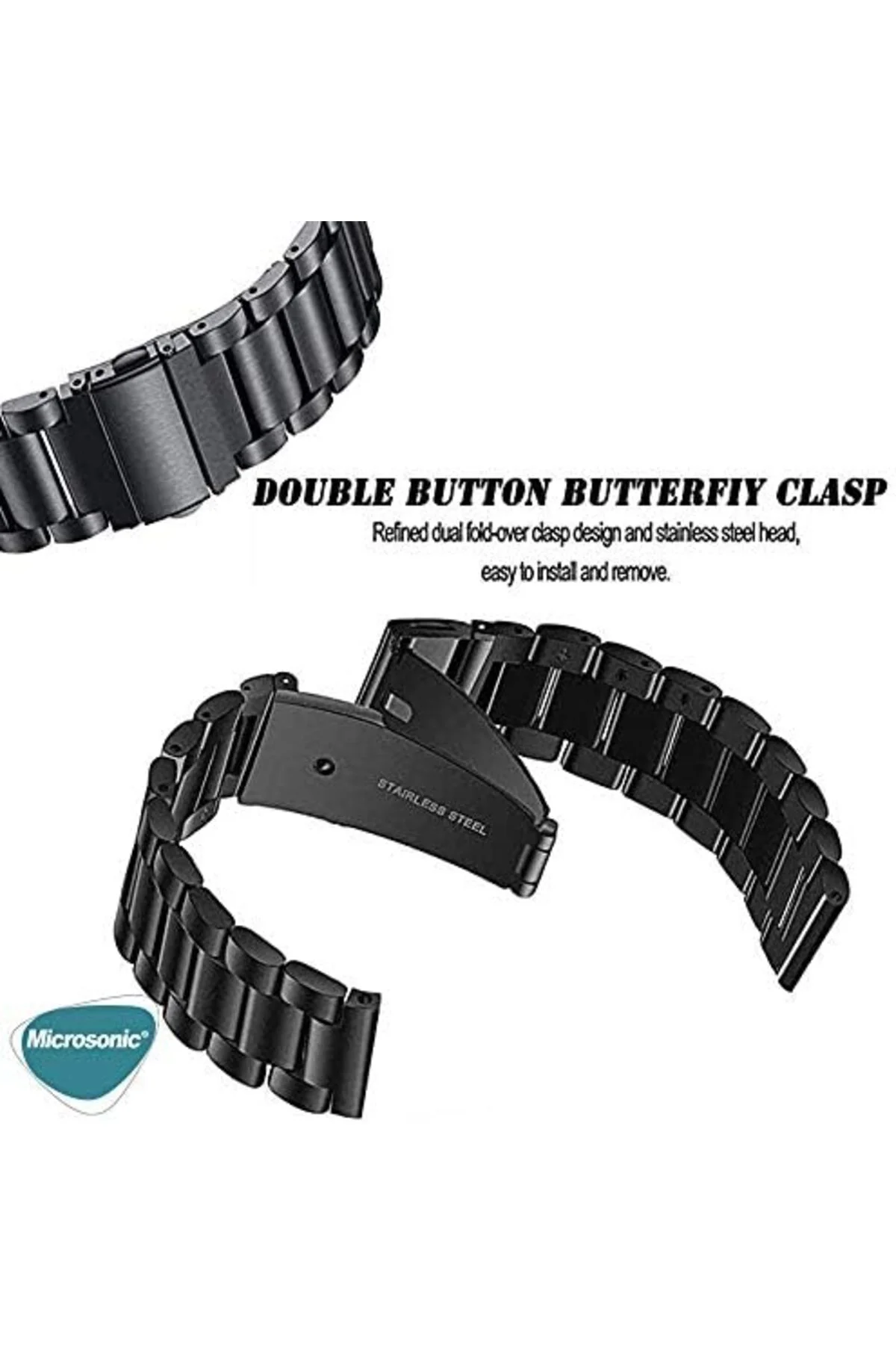 Galaxy 5 40mm Metal Stainless Steel Kordon Siyah 395519