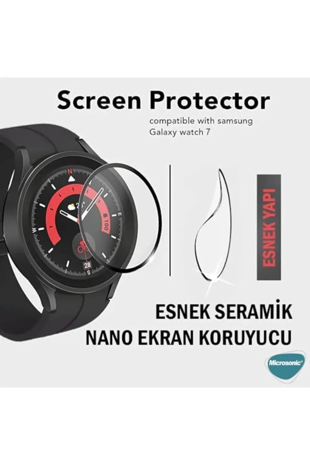 Galaxy 7 44mm Tam Kaplayan Cam Ekran Koruyucu Siyah 395519