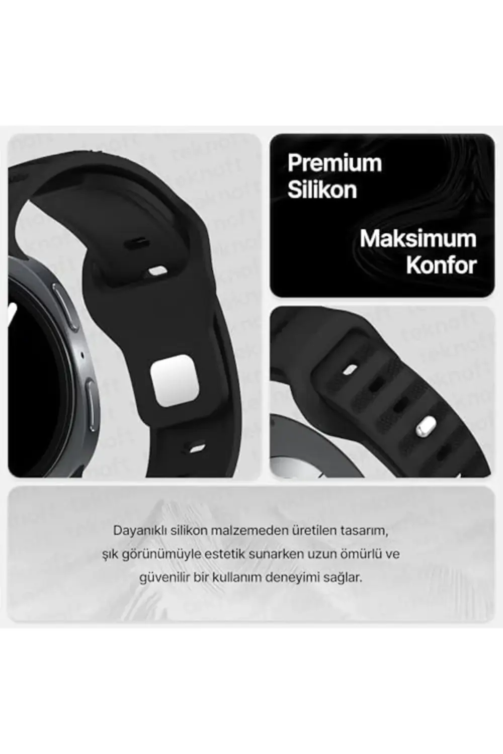 Galaxy 8 (40mm/44mm) ve 8 (46mm) ile Uyumlu Konforlu ve Yumuşak R