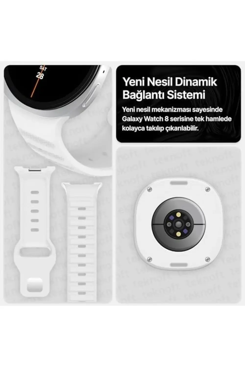 Galaxy 8 (40mm/44mm) ve 8 (46mm) ile Uyumlu Konforlu ve Yumuşak R