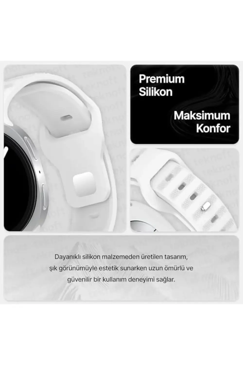 Galaxy 8 (40mm/44mm) ve 8 (46mm) ile Uyumlu Konforlu ve Yumuşak R