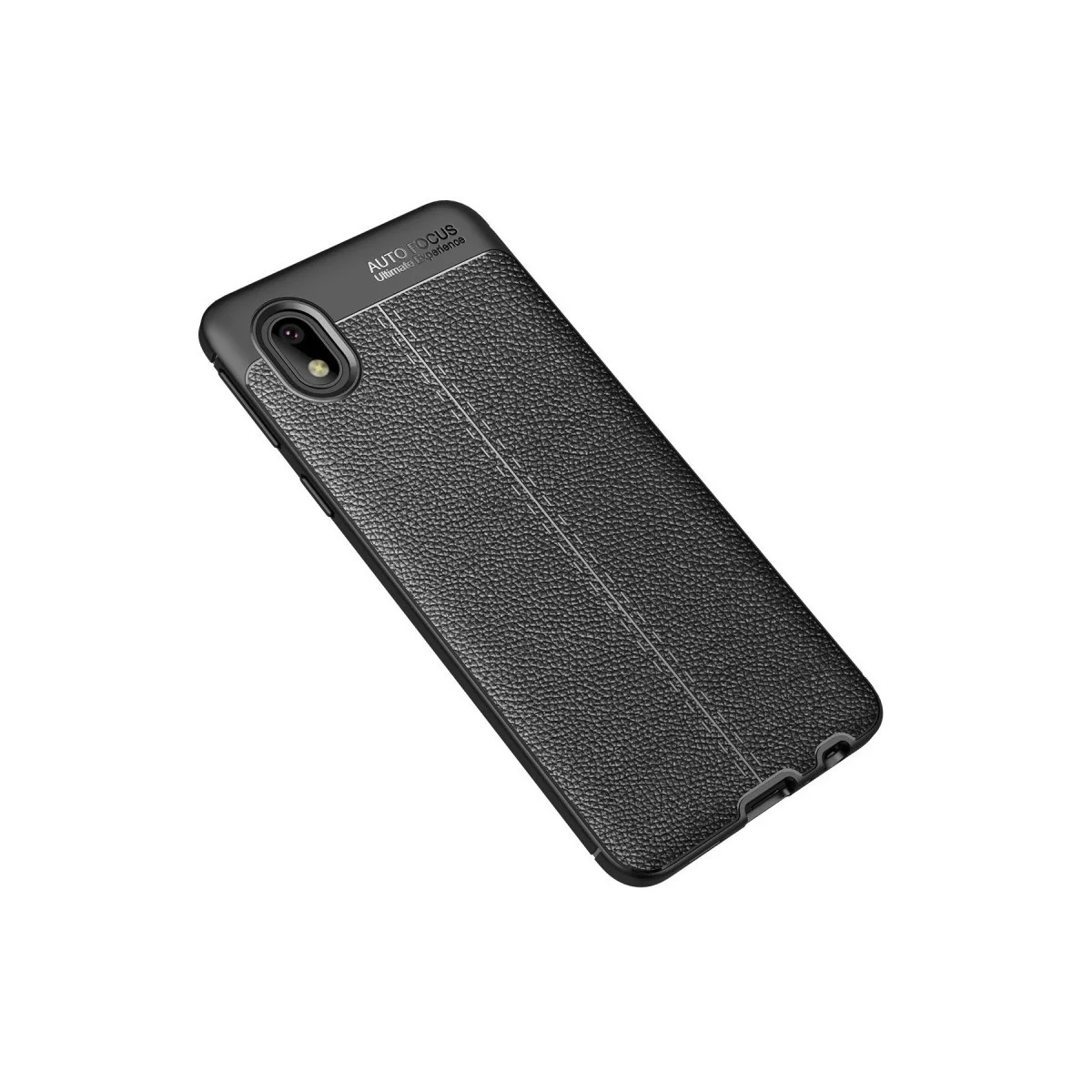 Galaxy A01 Core Deri Dokulu Auto Focus Kılıf - Siyah