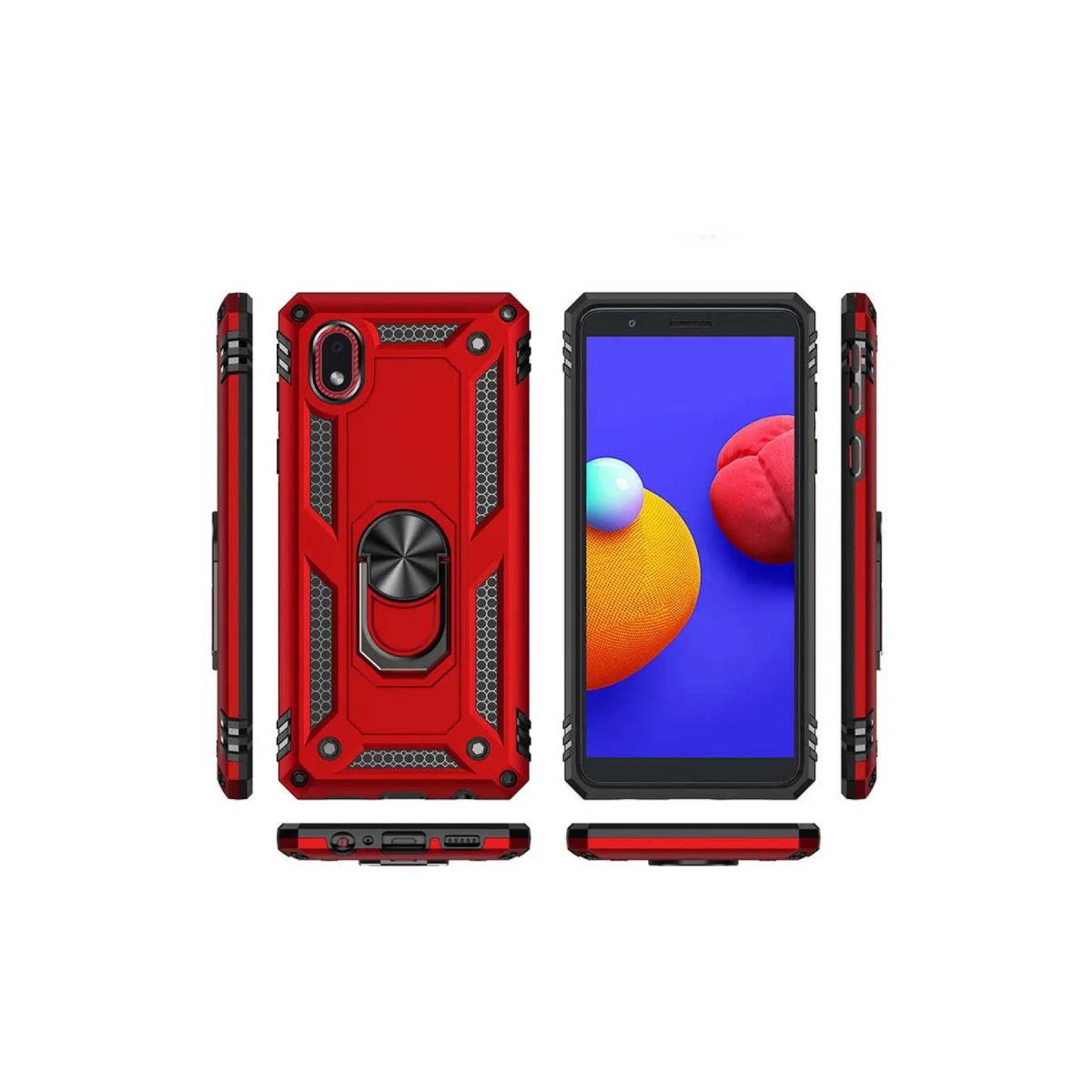 Galaxy A01 Core Kılıf Kırmızı - Ultra Korumalı Silikon Kapak ve Mıknatıs Tutucu