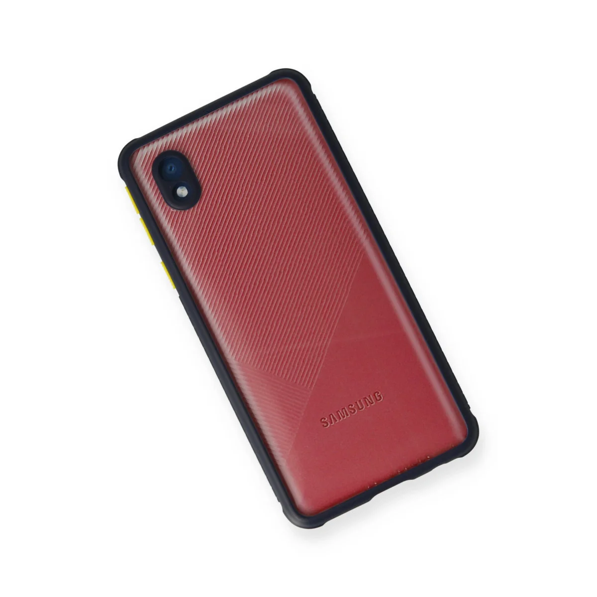 Galaxy A01 Core Miami Silikon Kılıf - Şeffaf Lacivert Koruyucu Kılıf