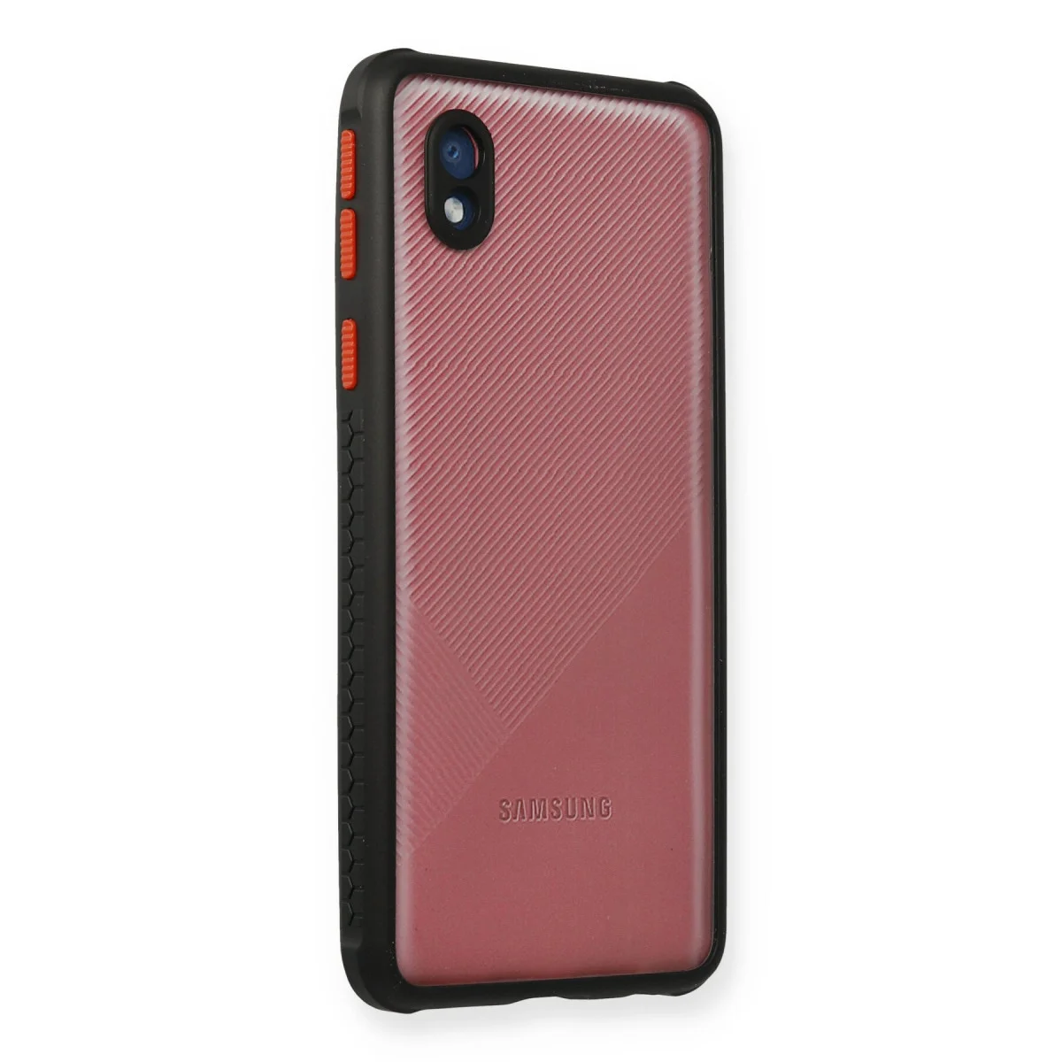 Galaxy A01 Core Miami Şeffaf Silikon Kılıf - Siyah Koruması