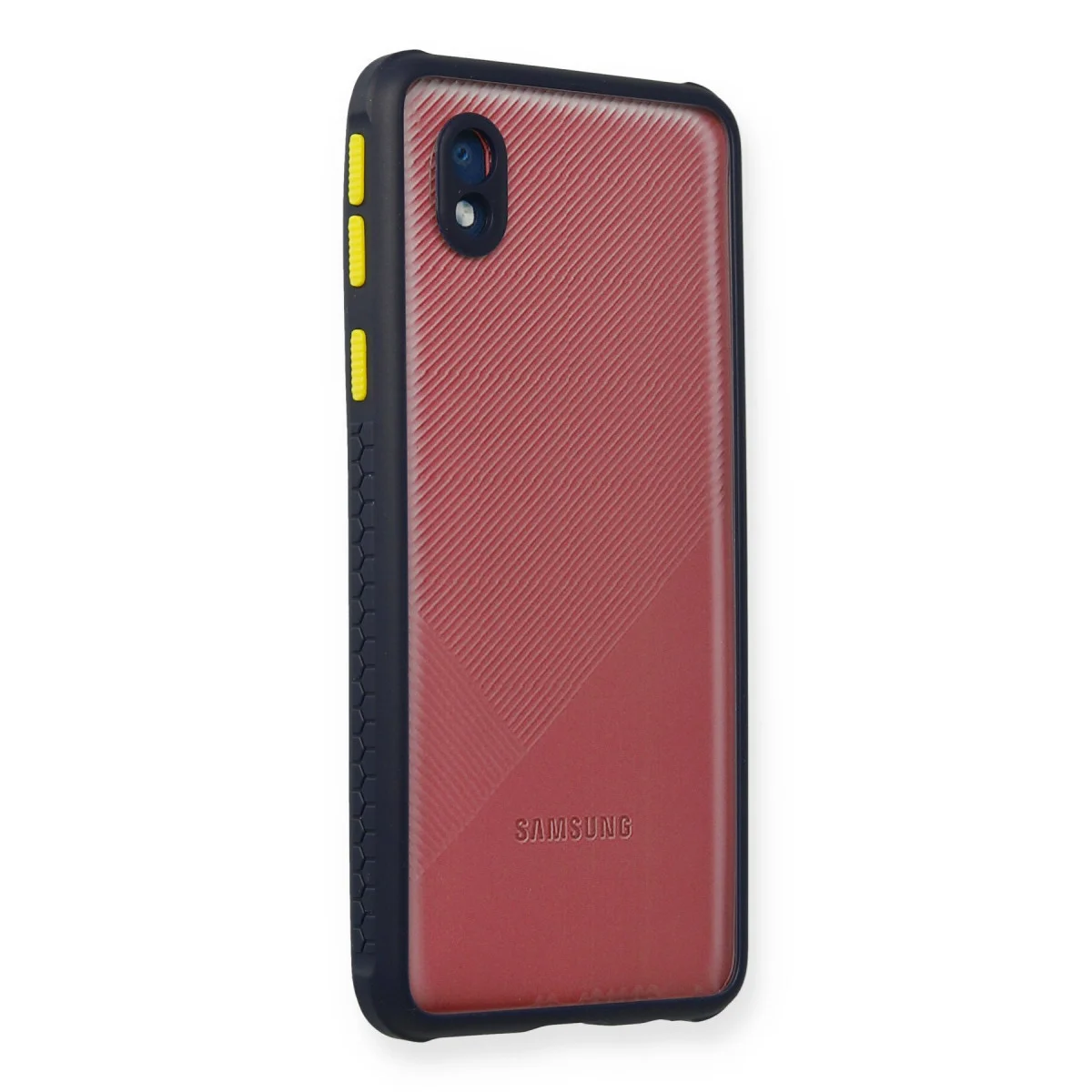 Galaxy A01 Core Miami Silikon Kılıf - Şeffaf Lacivert Koruyucu Kılıf