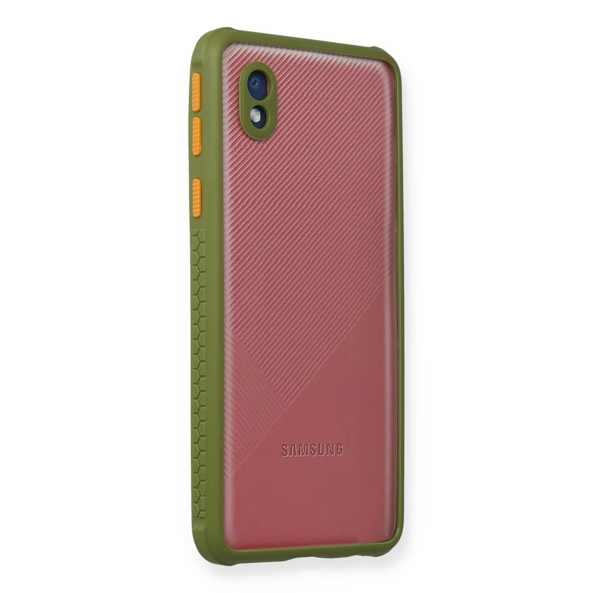 Galaxy A01 Core Miami Şeffaf Silikon Kılıf - Yeşil Korumalı ve Şık Tasarım
