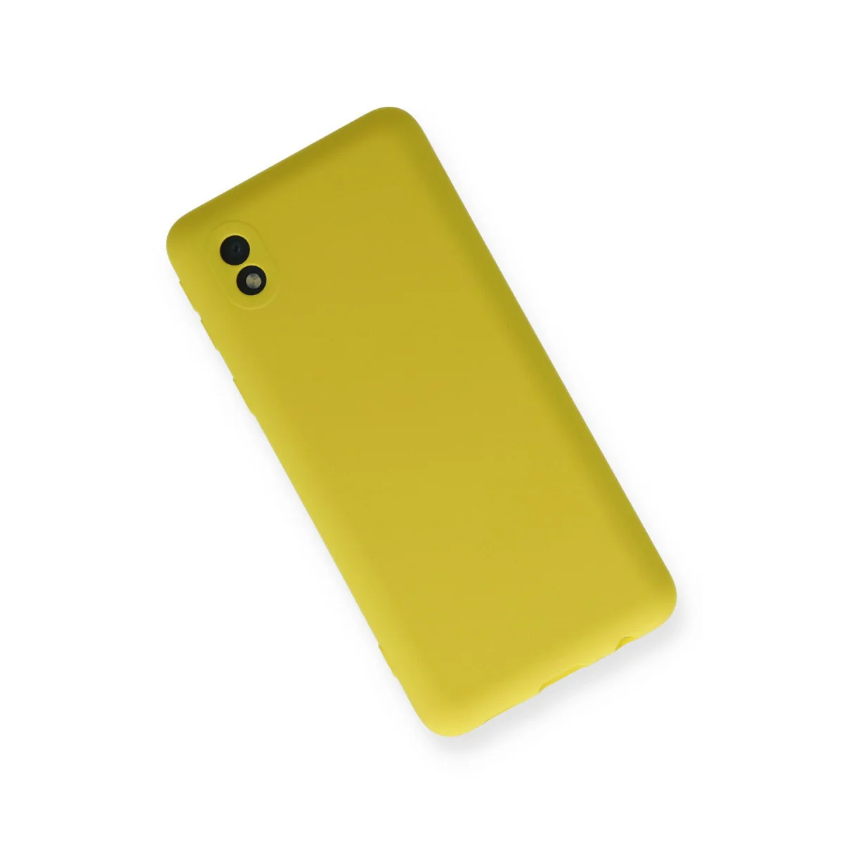 Galaxy A01 Core Nano İçi Kadife Silikon Kılıf - Sarı
