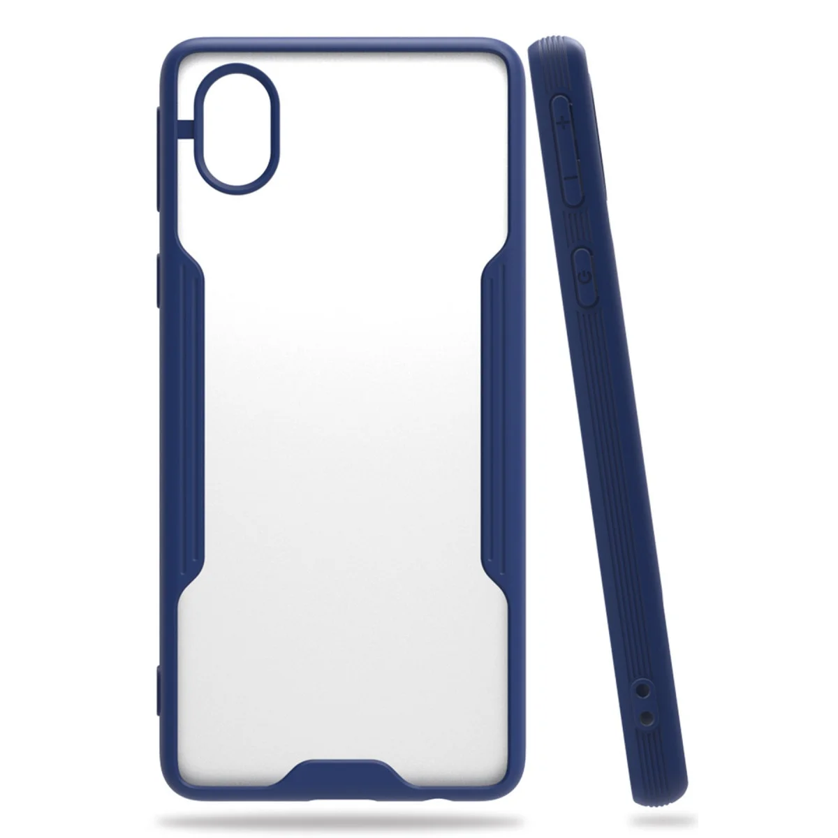 Galaxy A01 Core Platin Silikon Kılıf - Lacivert, TPU Fiber Karışımı Anti-Slip Koruma