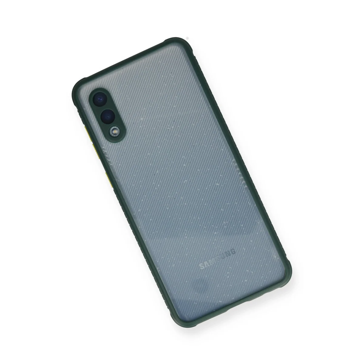 Galaxy A02 Kılıf Miami Şeffaf Silikon Koyu Yeşil - Güçlü Darbe Önleyici Kılıf