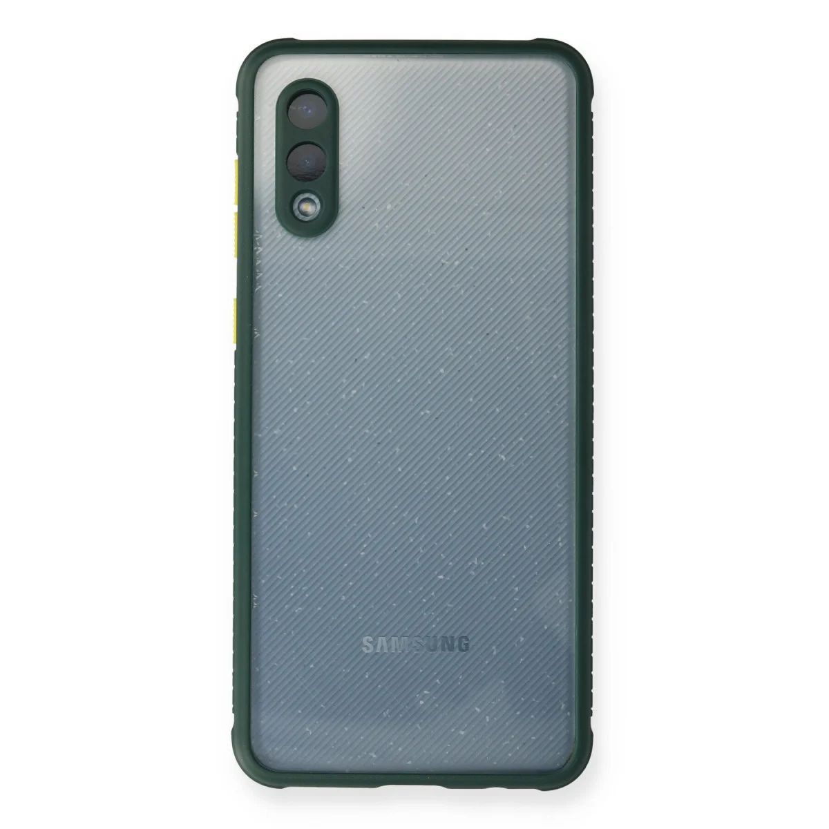 Galaxy A02 Kılıf Miami Şeffaf Silikon Koyu Yeşil - Güçlü Darbe Önleyici Kılıf