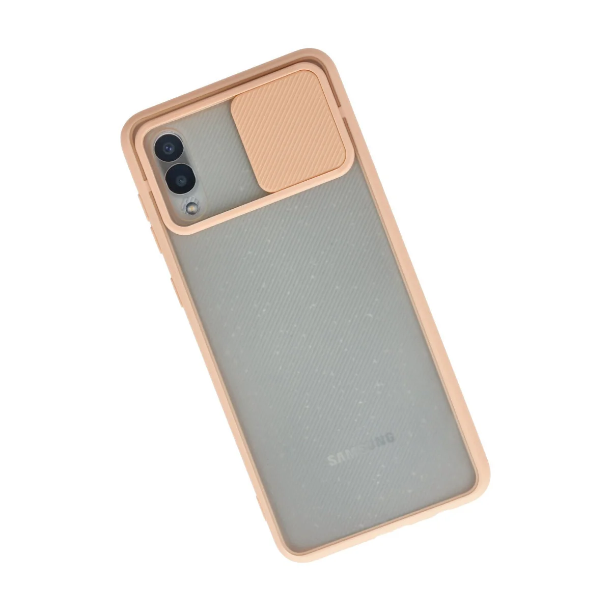 Galaxy A02 Kılıf - Palm Buzlu Kamera Sürgülü Silikon - Pembe
