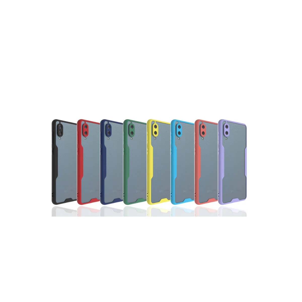 Galaxy A02 Kılıf Platin Silikon - Lila - TPU & Fiber Karışımı