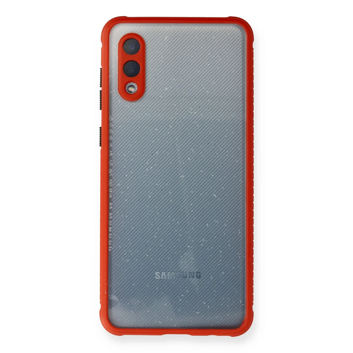 Galaxy A02 Miami Şeffaf Silikon Kılıf Kırmızı - Hava Kalkanı ve Güçlü Tutuş