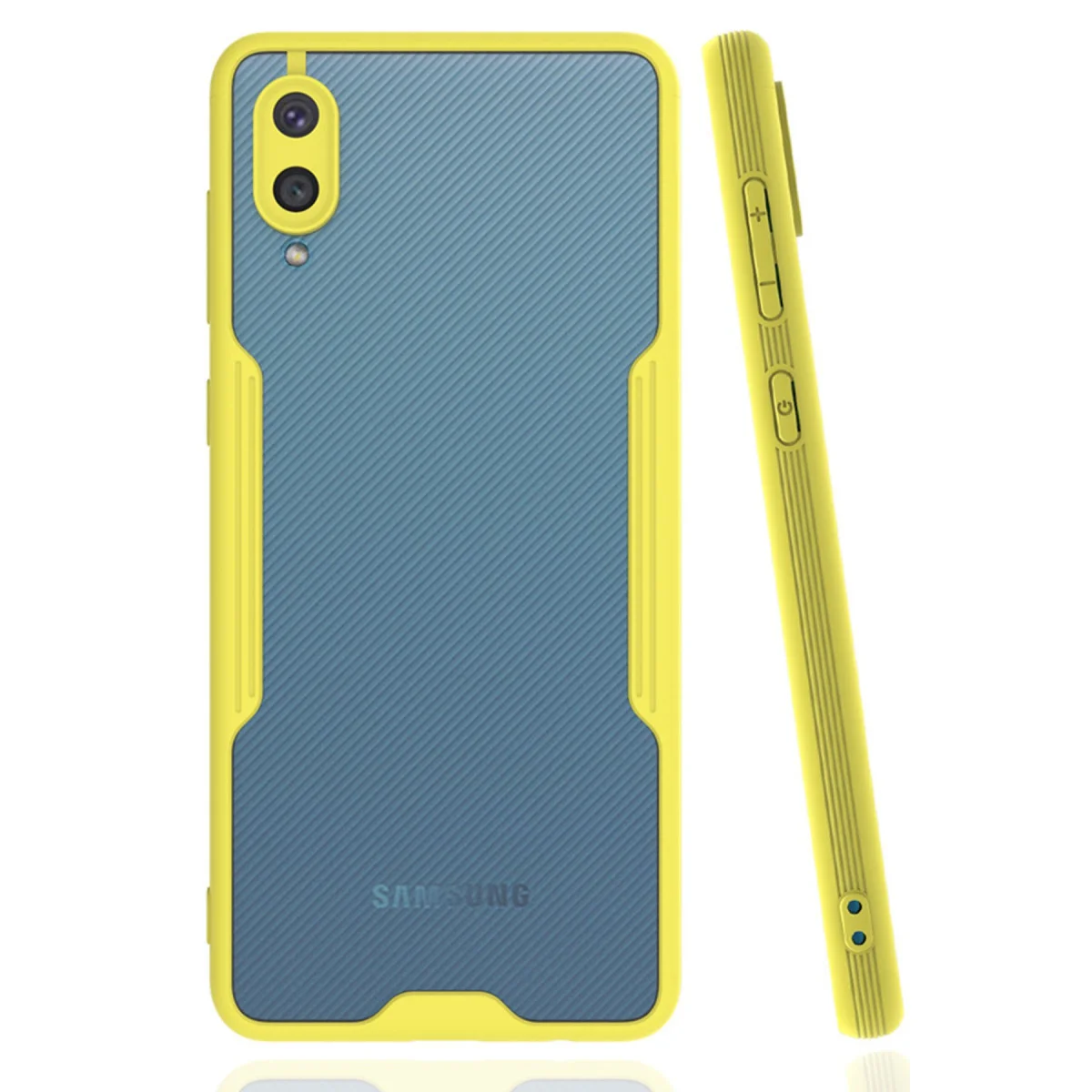 Galaxy A02 Platin Silikon Kılıf - Şık ve Dayanıklı Sarı Kılıf
