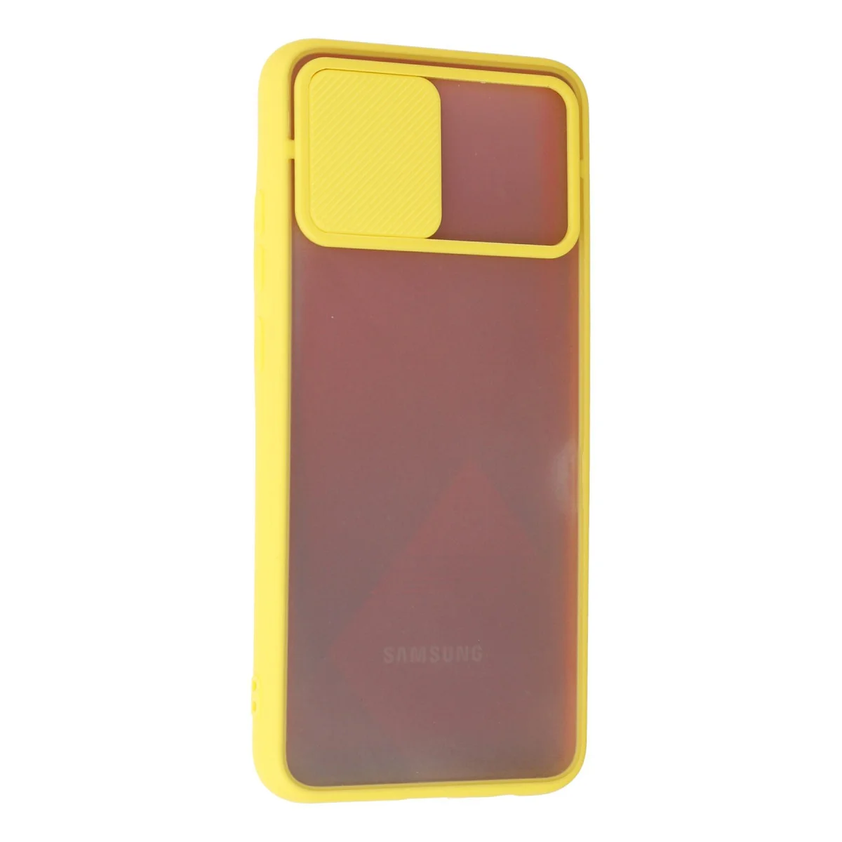 Galaxy A02S Kılıf - Buzlu Kamera Koruma ve Şık Silikon Kılıf - Sarı