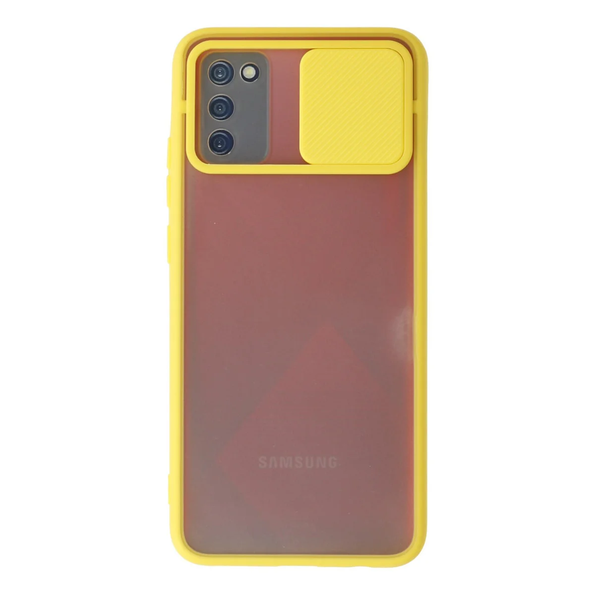 Galaxy A02S Kılıf - Buzlu Kamera Koruma ve Şık Silikon Kılıf - Sarı