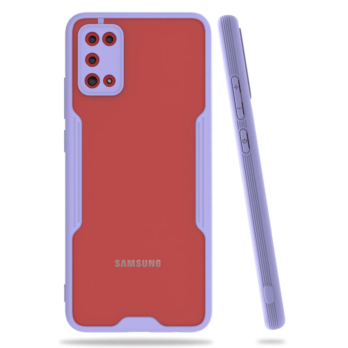 Galaxy A02S Kılıf Platin Silikon Lila - Şık ve Dayanıklı