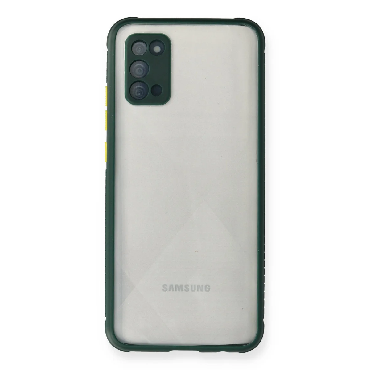 Galaxy A02S Miami Şeffaf Silikon Kılıf - Koyu Yeşil & Dayanıklı Koruma