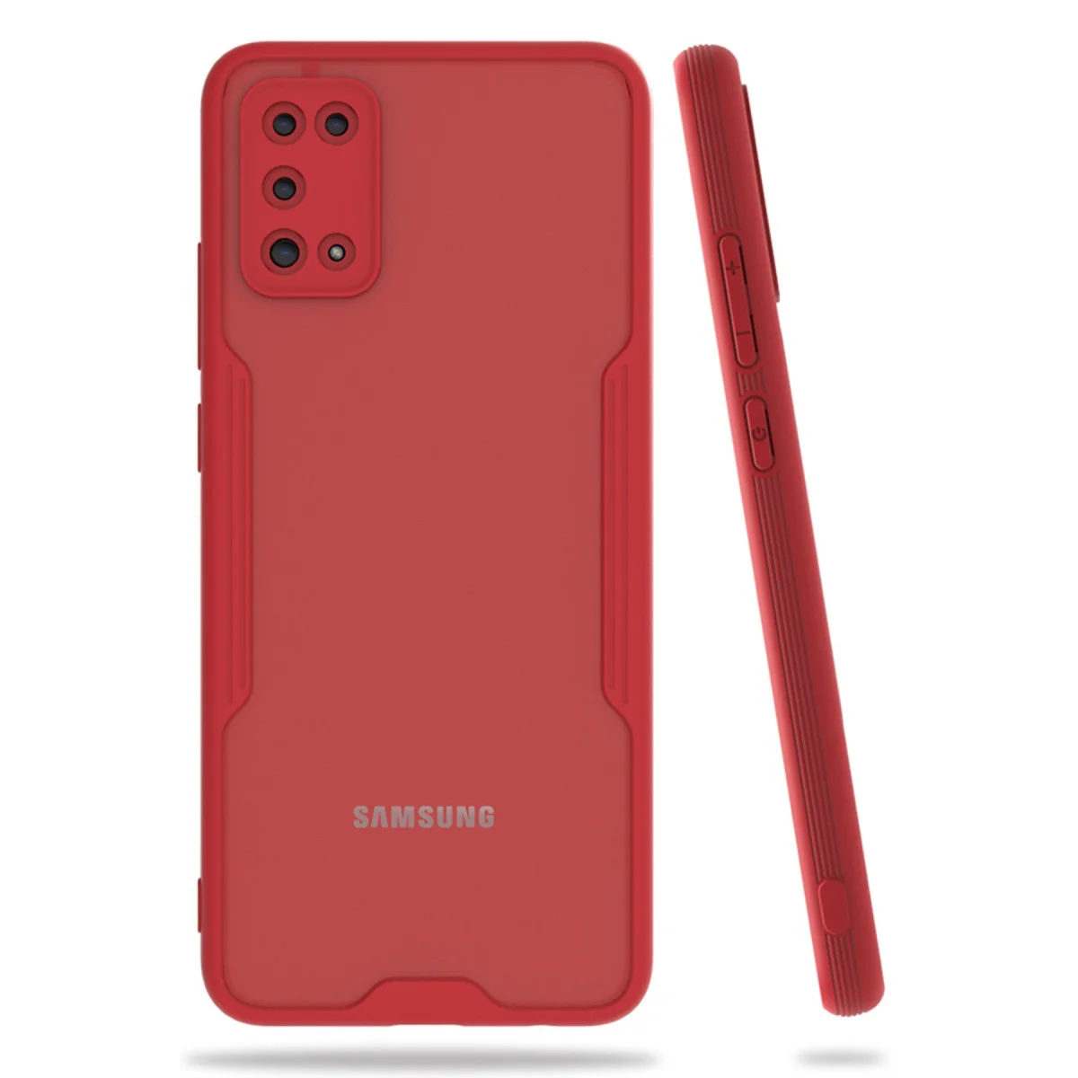 Galaxy A02S Platin Silikon Kılıf - Kırmızı, İnce ve Şık Koruma