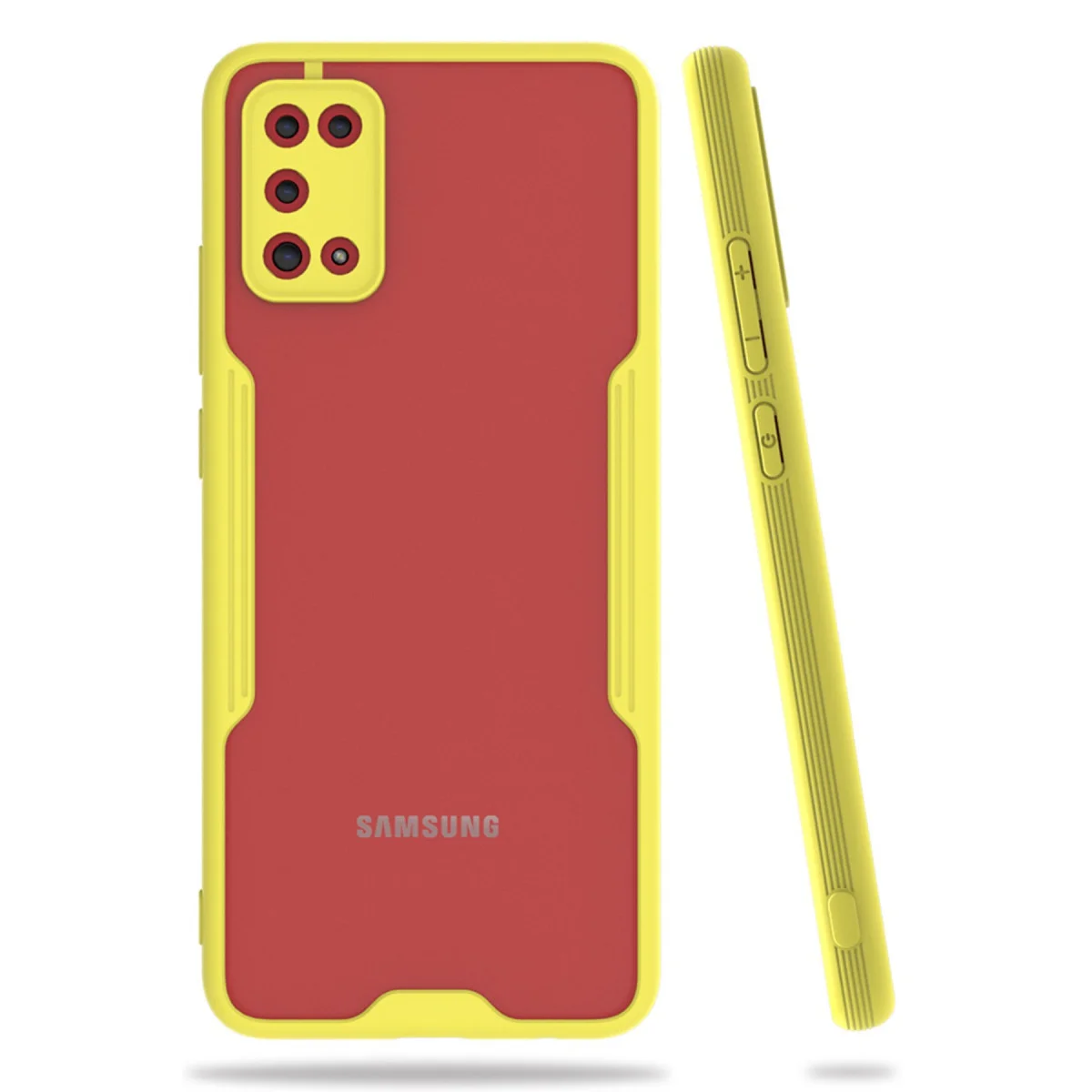 Galaxy A02S Platin Silikon Kılıf - Sarı, Yüksek Kaliteli Koruma ve Şık Tasarım