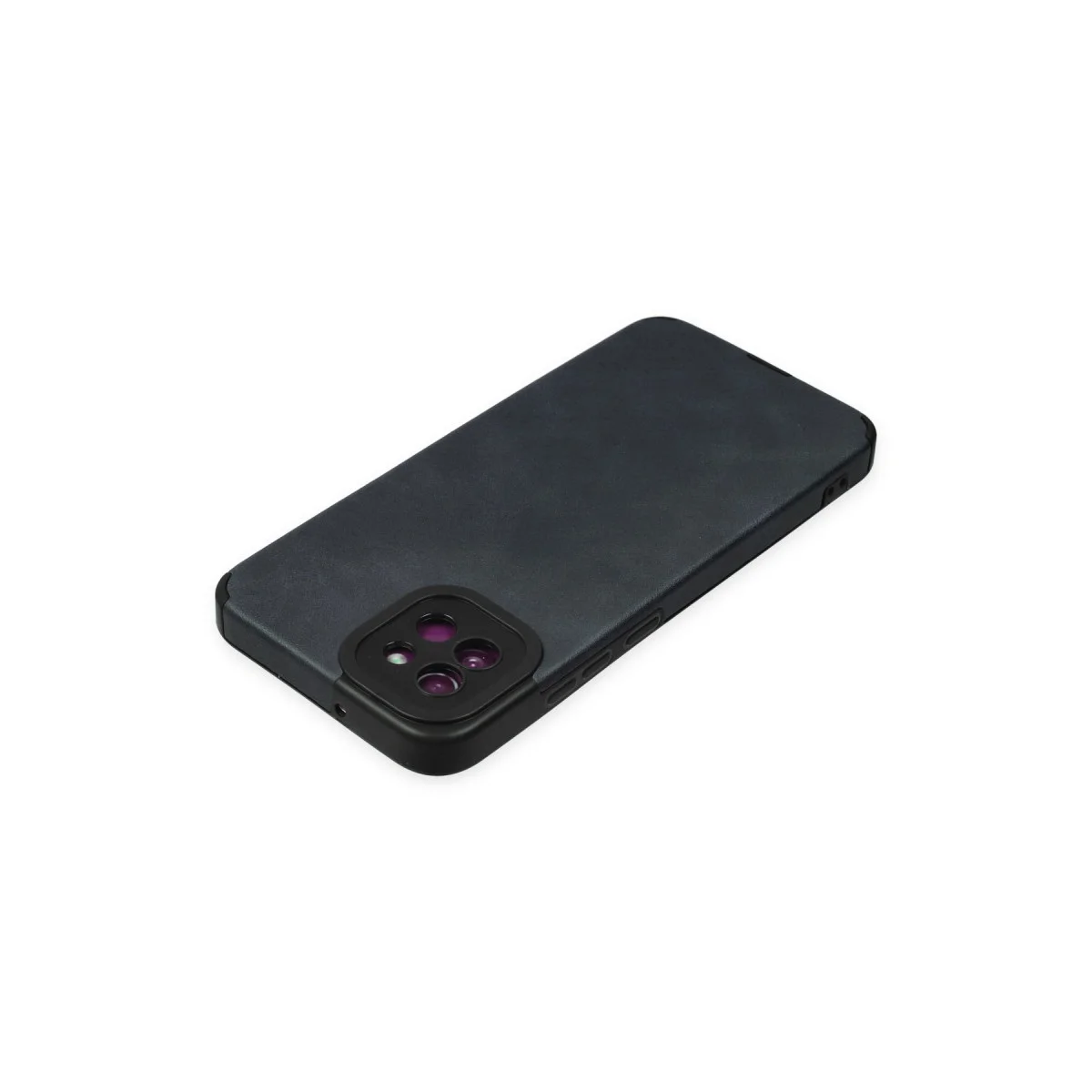 Galaxy A03 Deri Silikon Kılıf - Lacivert Kamera ve Köşe Korumalı Loop Yapı