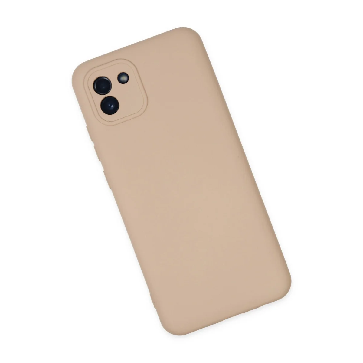 Galaxy A03 Nano İçi Kadife Silikon Kılıf - Pudra