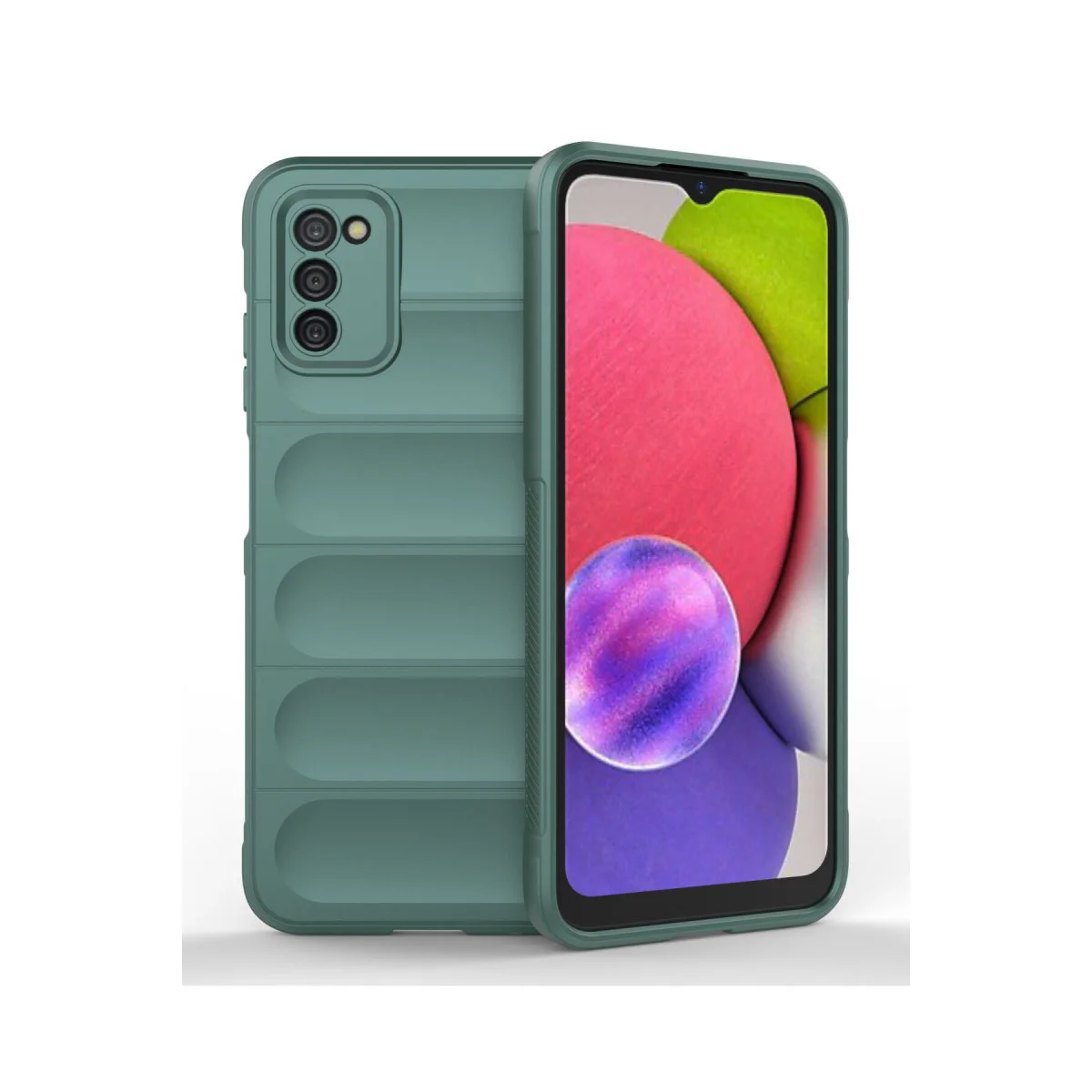 Galaxy A03S Kılıf - Optimum Silikon Koyu Yeşil - Çizilmeye Karşı Maksimum Koruma
