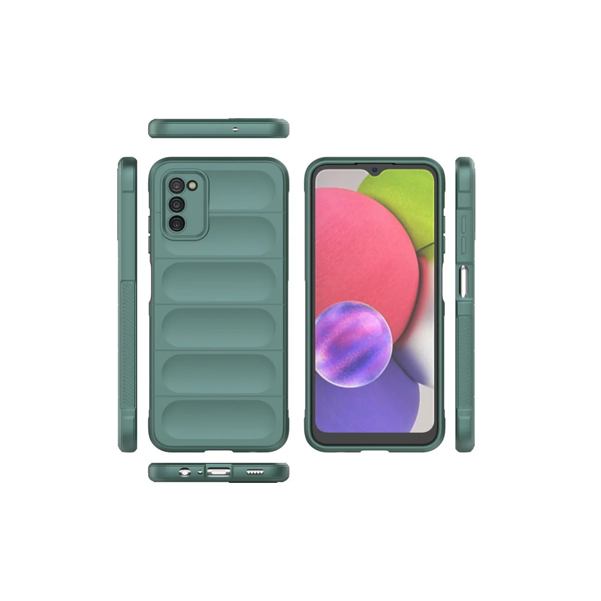 Galaxy A03S Kılıf - Optimum Silikon Koyu Yeşil - Çizilmeye Karşı Maksimum Koruma