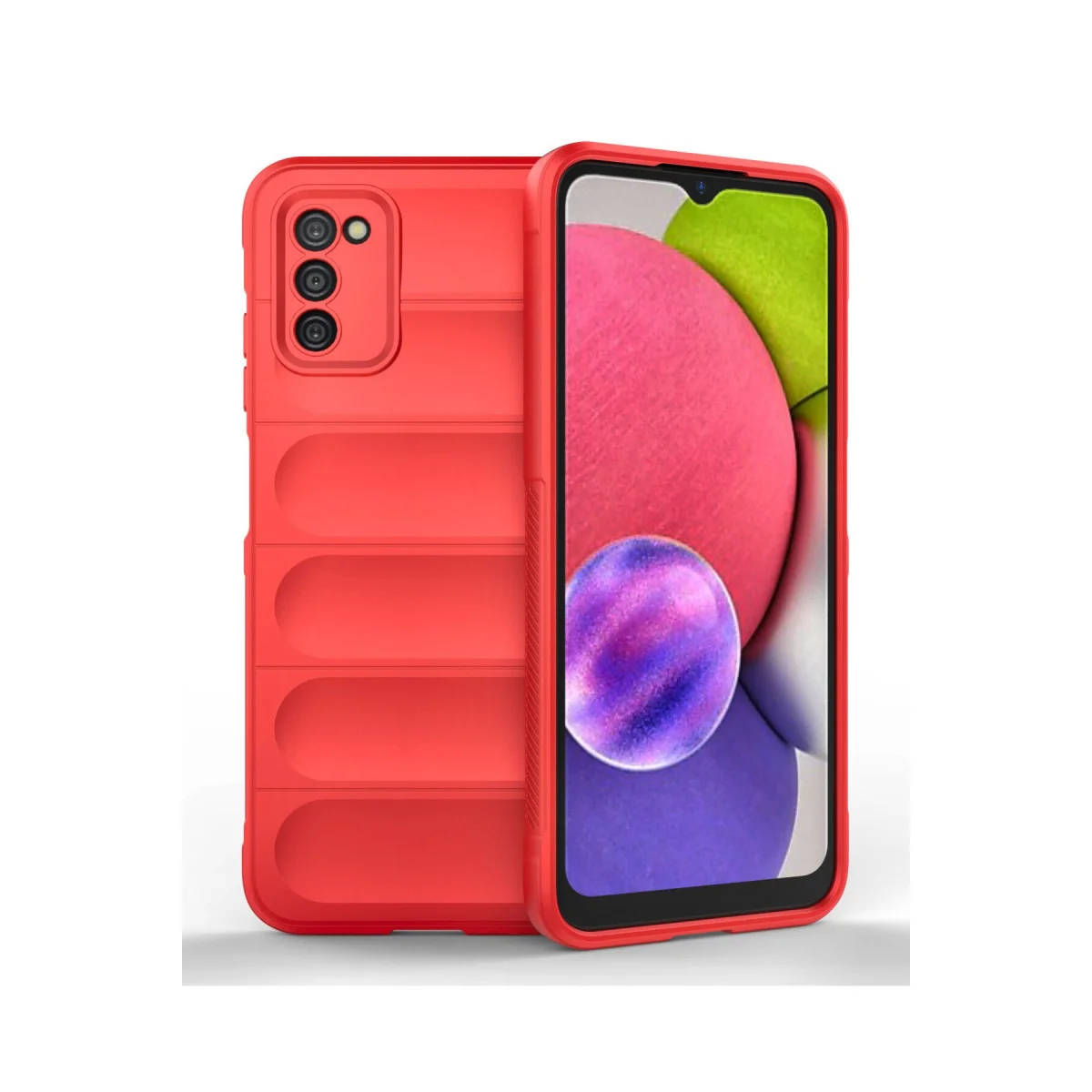 Galaxy A03S Kılıf Optimum Silikon Kırmızı - Çizilmeyen ve Parmak İzi Tutmayan Koruma