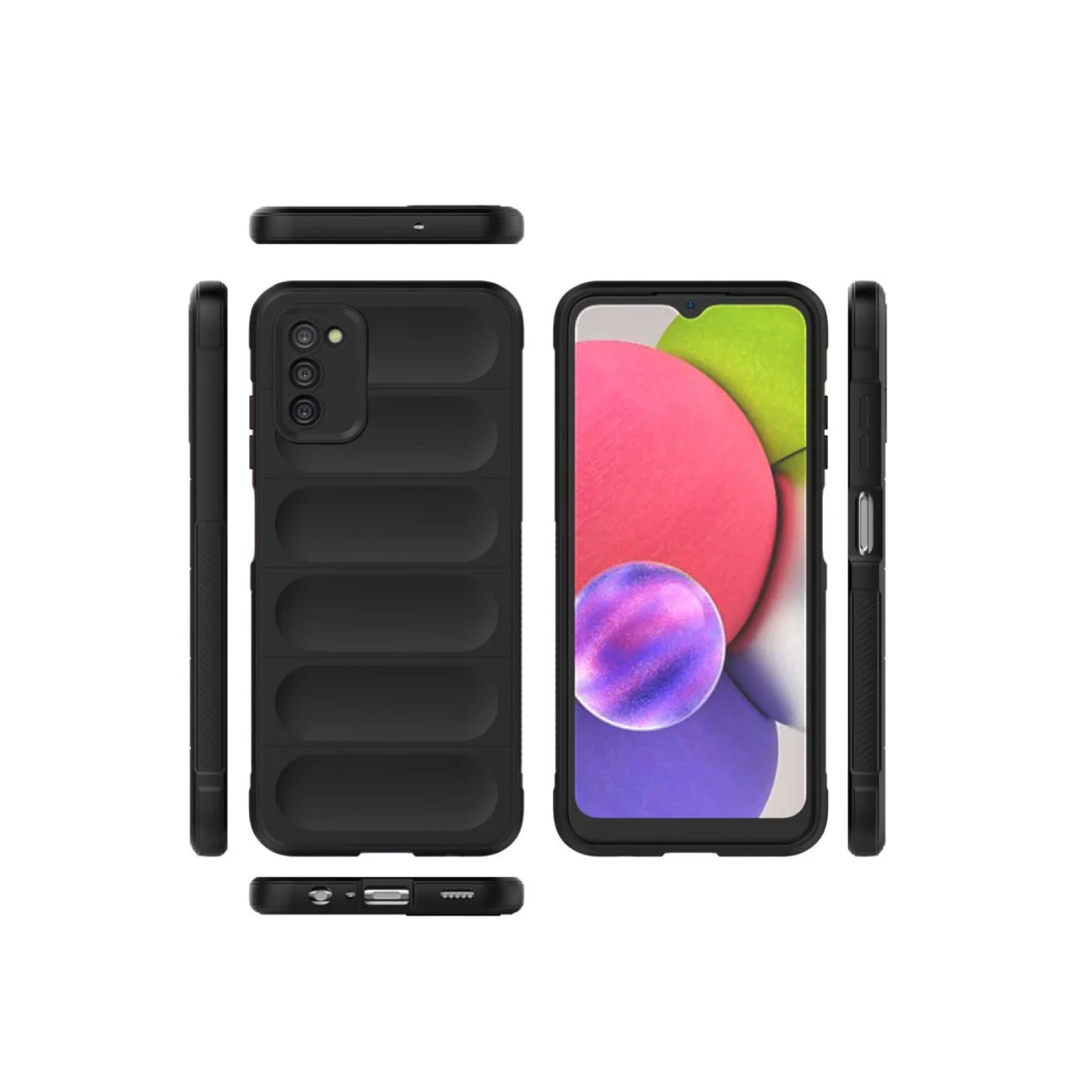Galaxy A03S Kılıf Optimum Silikon - Siyah, Çizilmeye Karşı Maksimum Koruma