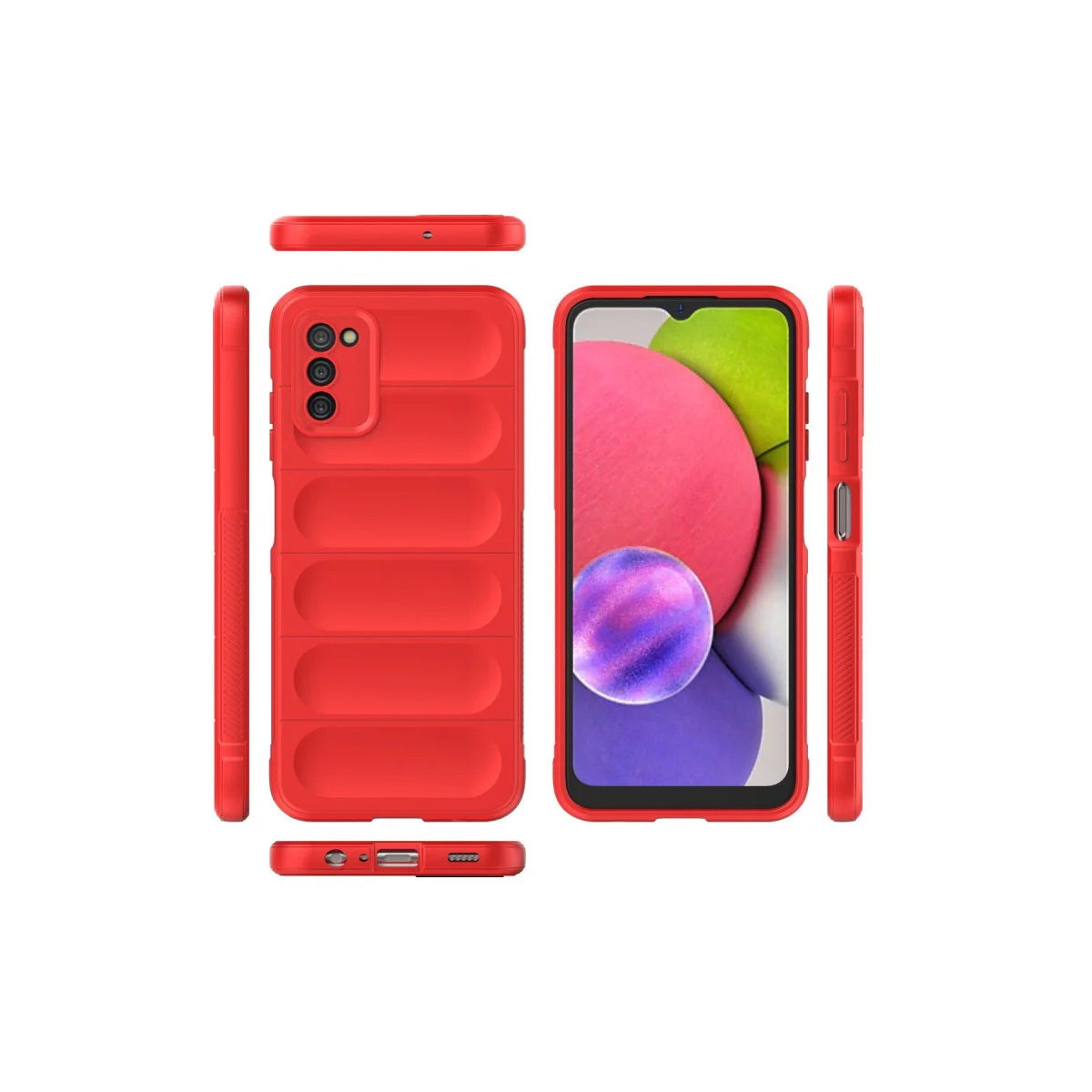 Galaxy A03S Kılıf Optimum Silikon Kırmızı - Çizilmeyen ve Parmak İzi Tutmayan Koruma