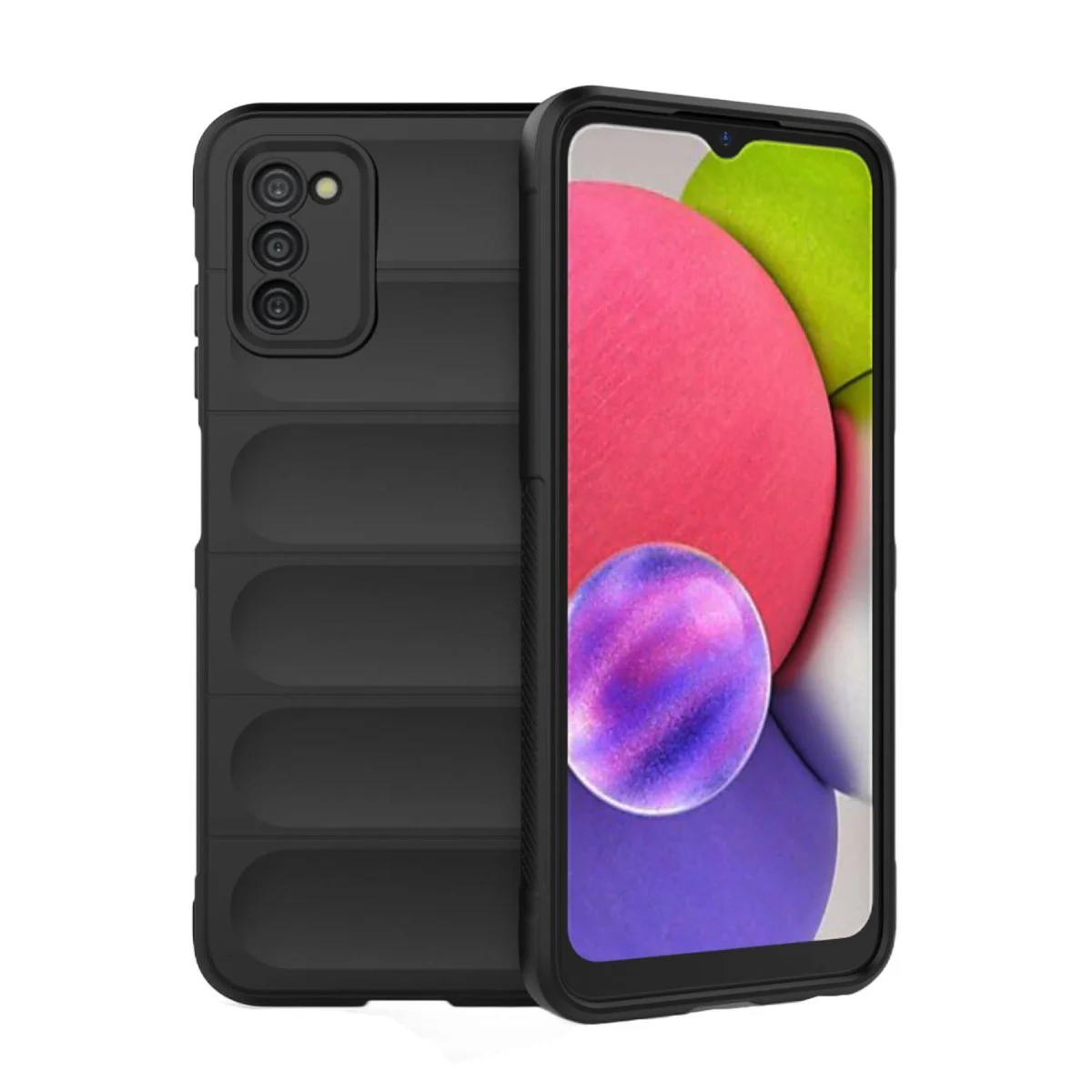 Galaxy A03S Kılıf Optimum Silikon - Siyah, Çizilmeye Karşı Maksimum Koruma