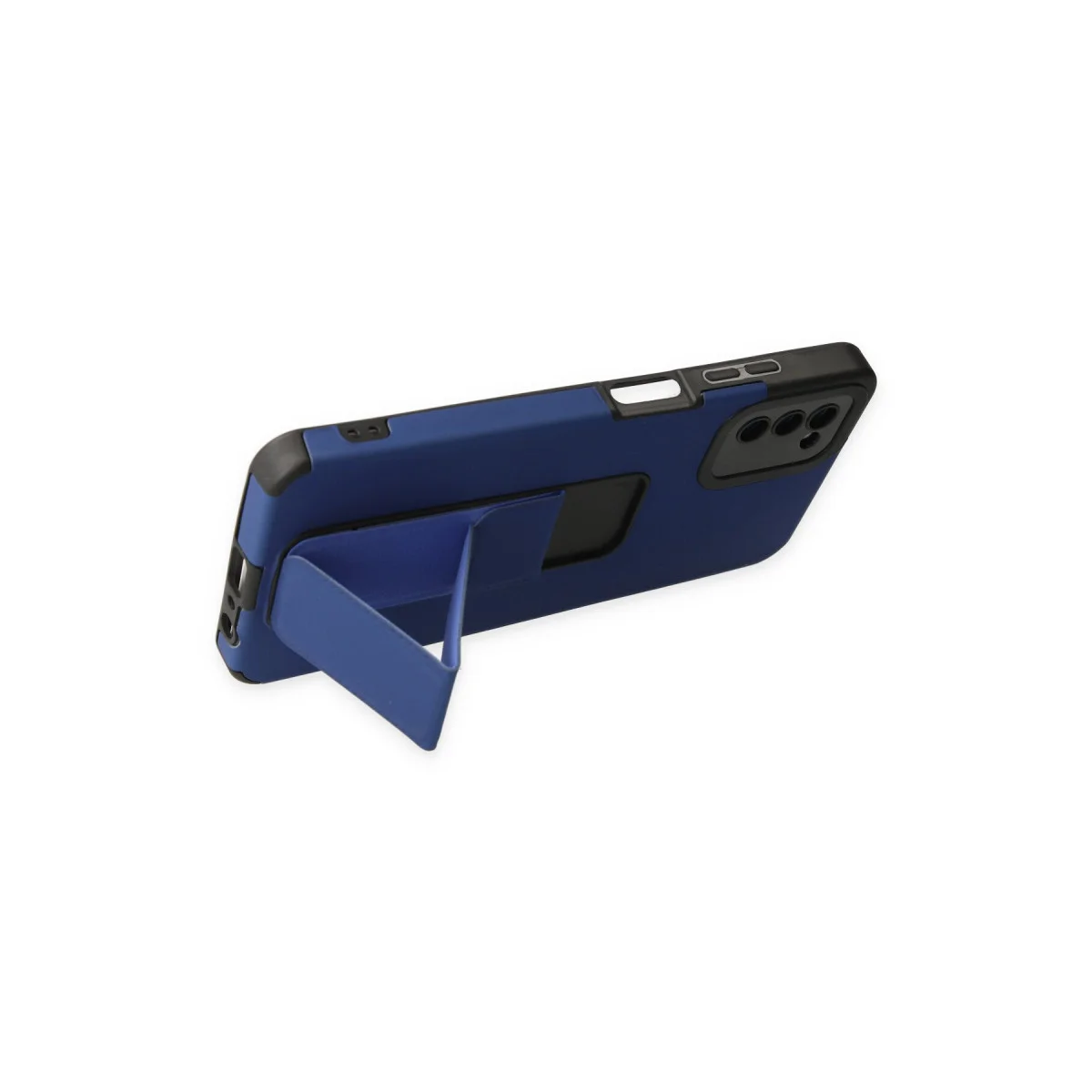 Galaxy A03S Mega Standlı Silikon Kılıf - Mavi (Koruyucu ve Pratik Çözüm)