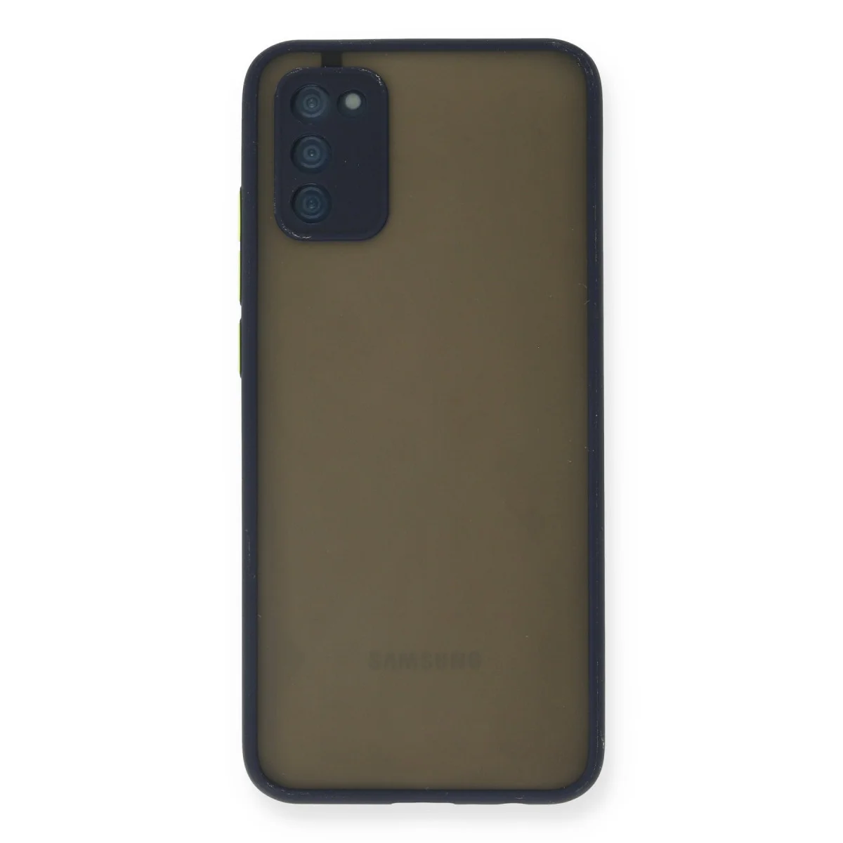 Galaxy A03S Montreal Silikon Kılıf - Kamera Korumalı, Lacivert ve Mat Yüzey