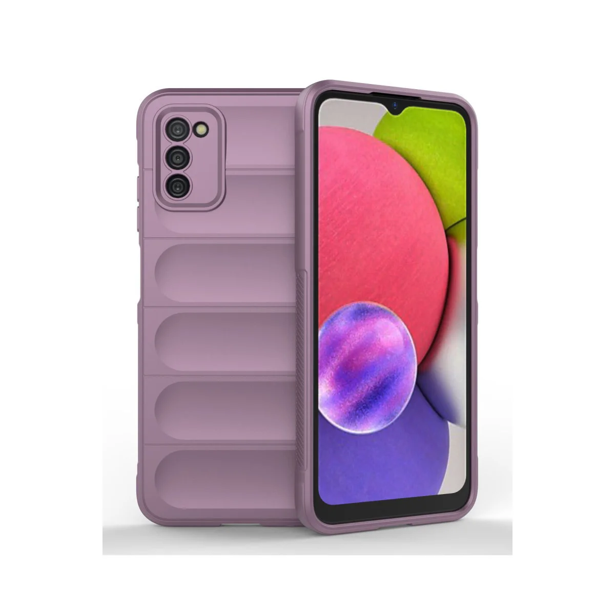 Galaxy A03S Optimum Silikon Kılıf - Mor, Çıkarılabilir ve Çizilmeye Karşı Güçlü Koruma