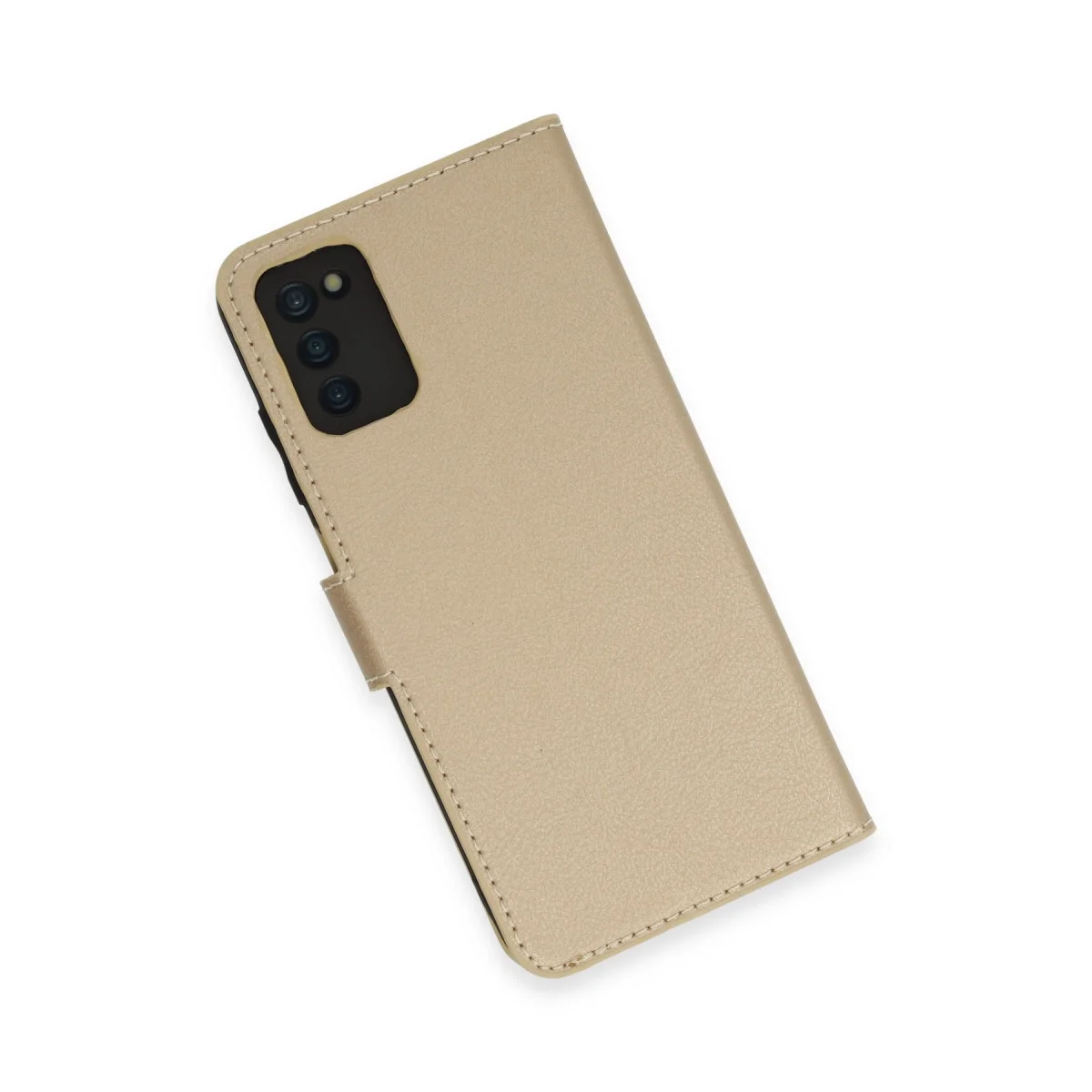 Galaxy A03S Trend S Plus Kapaklı Kılıf - Gold - Standlı Koruma ve Cüzdan