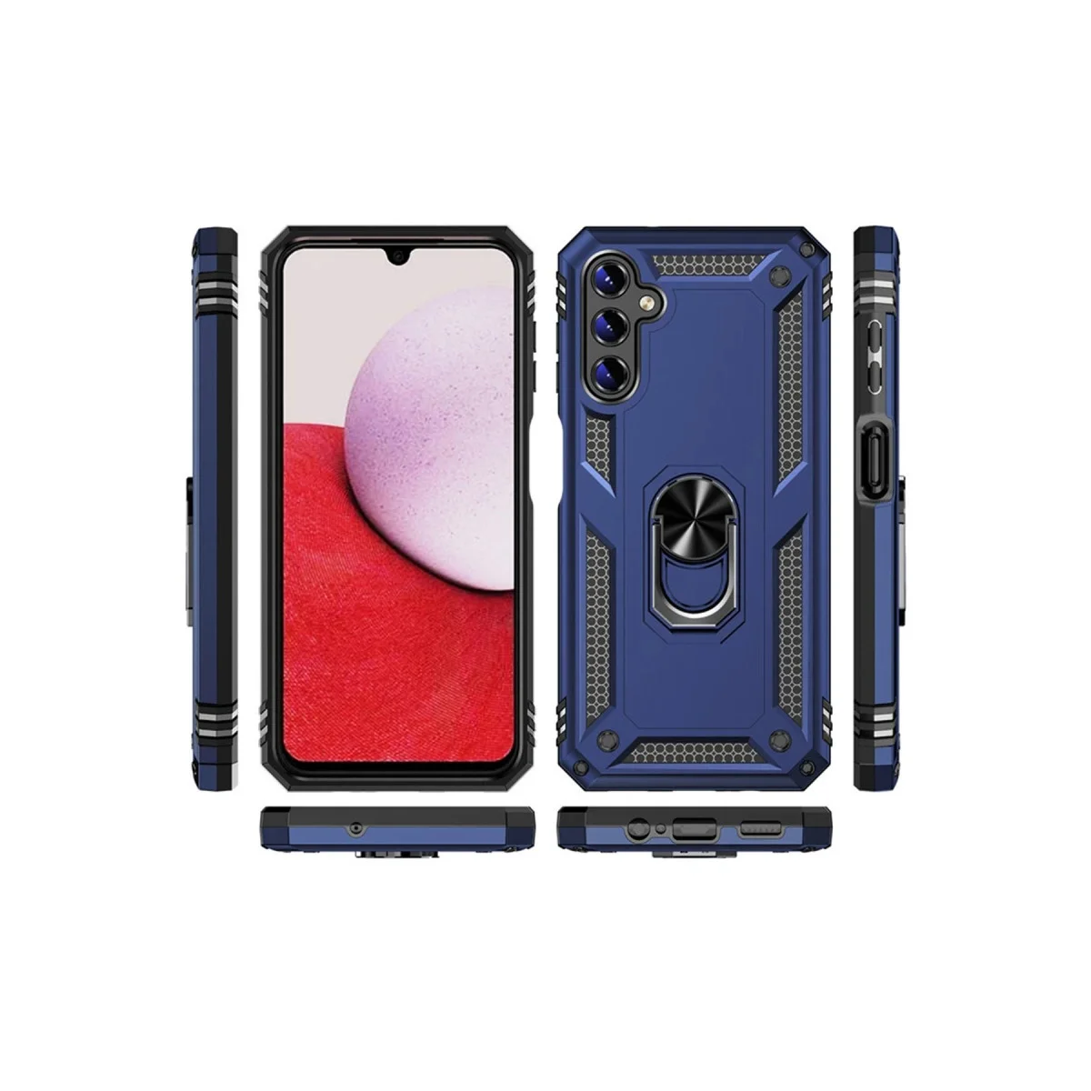 Galaxy A04S Kılıf - Rose Renk Silikon Yüzüklü Koruma