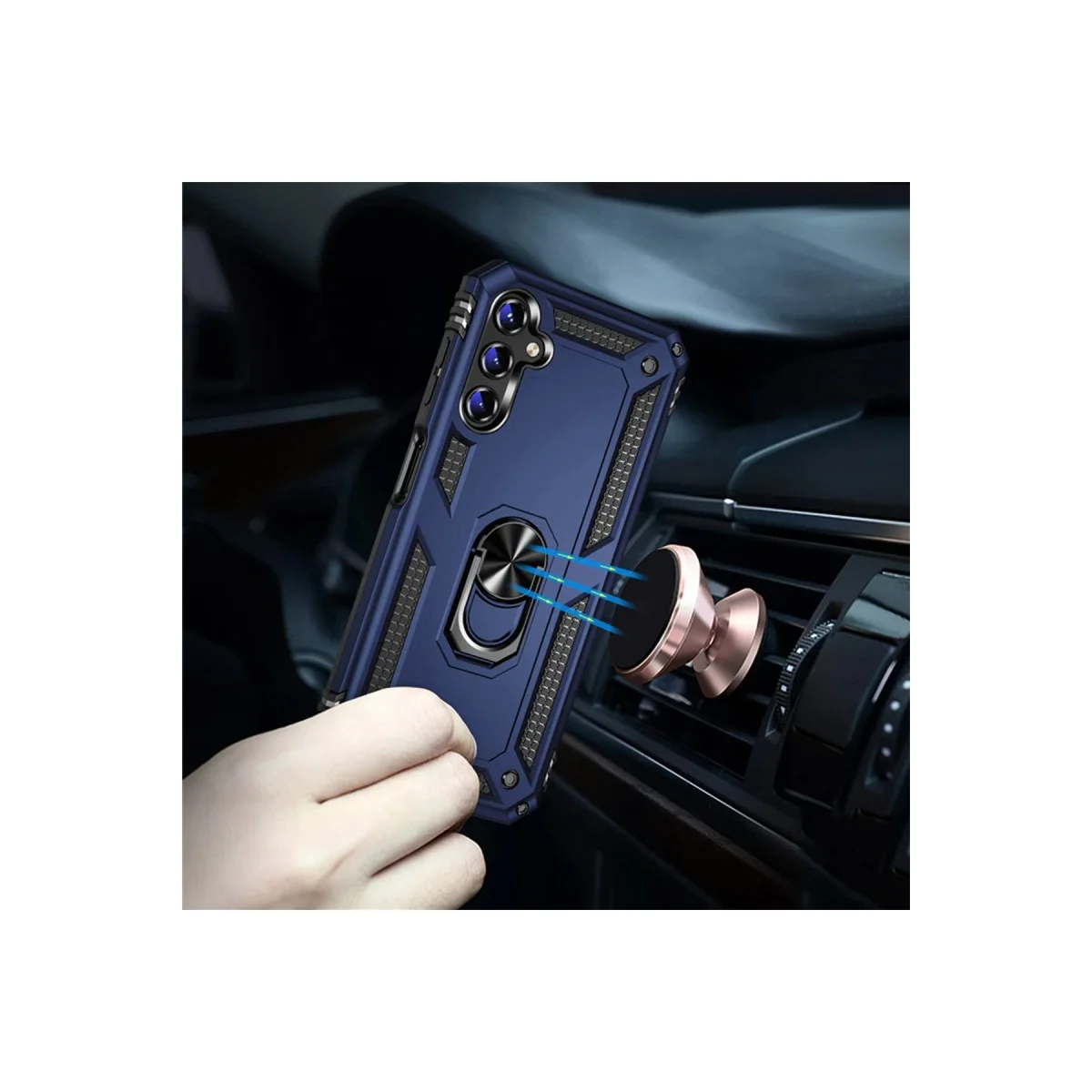 Galaxy A04S Kılıf - Rose Renk Silikon Yüzüklü Koruma