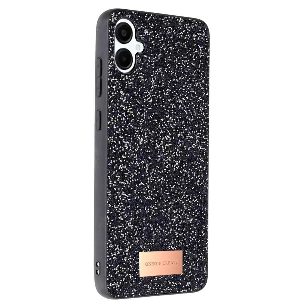 Galaxy A06 ile Uyumlu Bright Simli Kapak - Siyah, Boncuk İşlemeli