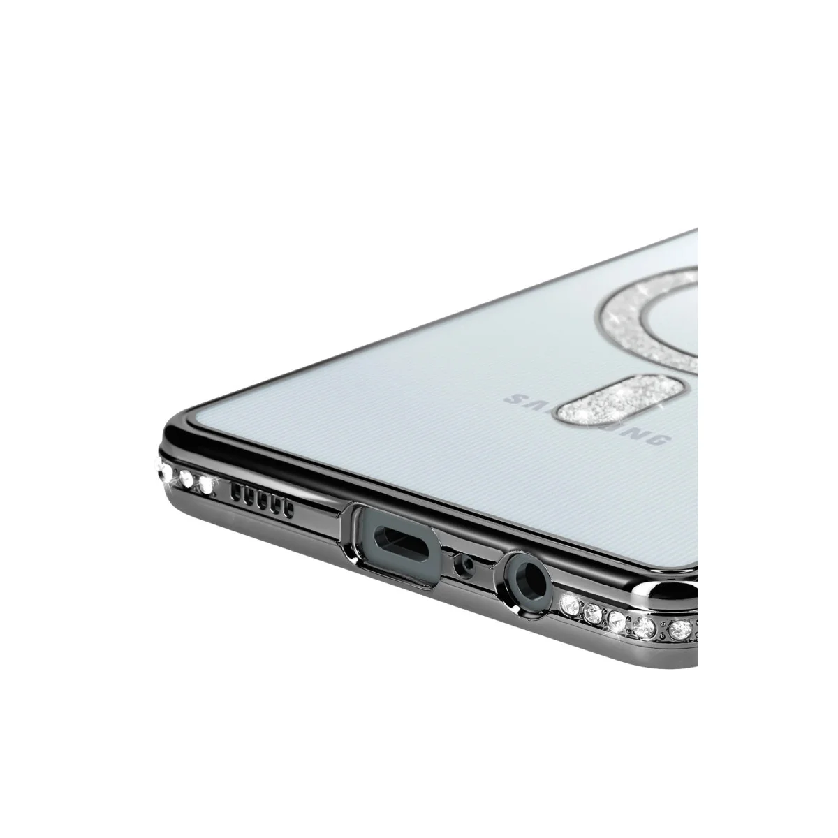 Galaxy A06 Joke Simli Magneticsafe Kılıf - Siyah Parıltılı Tasarım